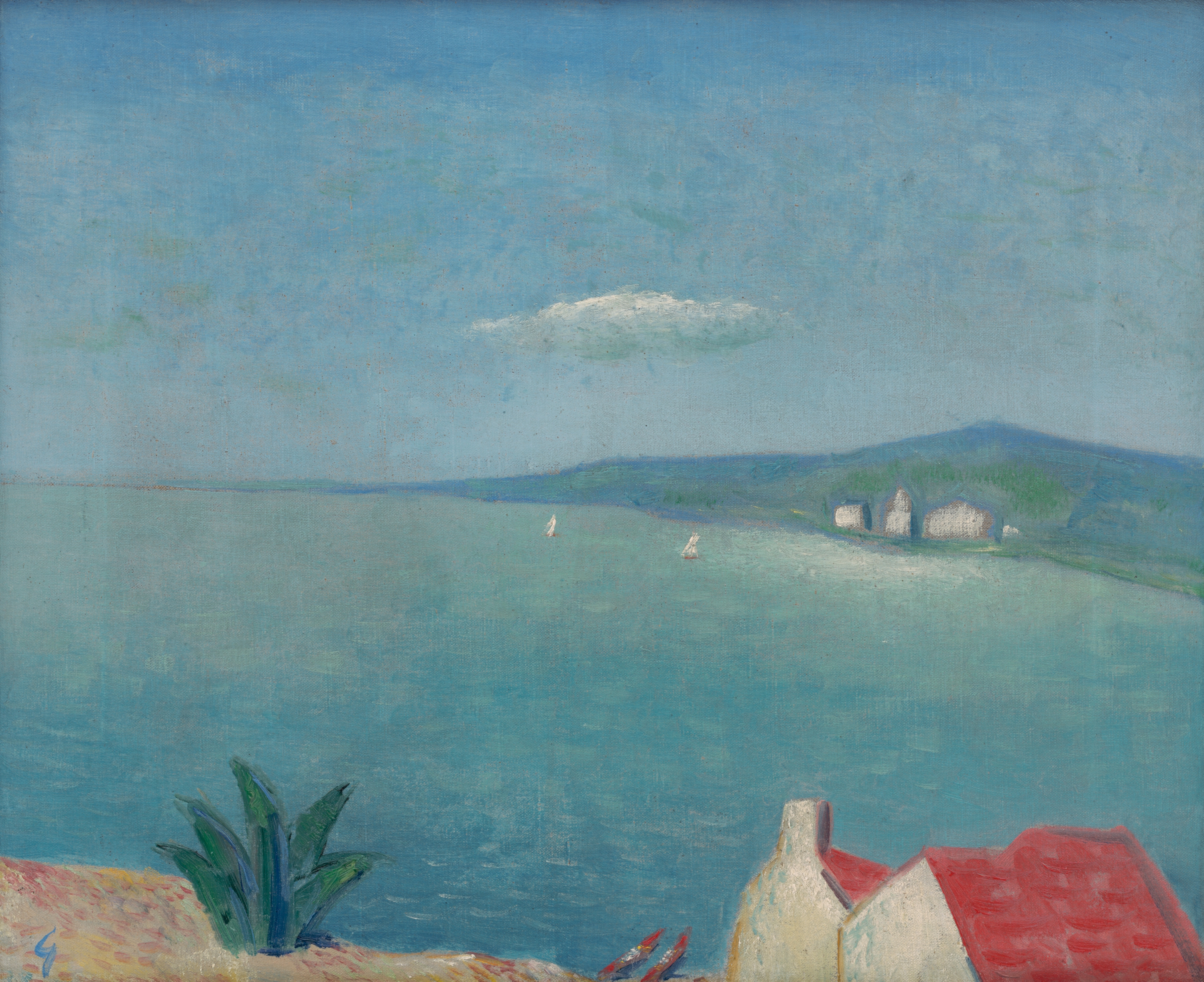 Marine scene with waves and hues by Mikuláš Galanda, 1935