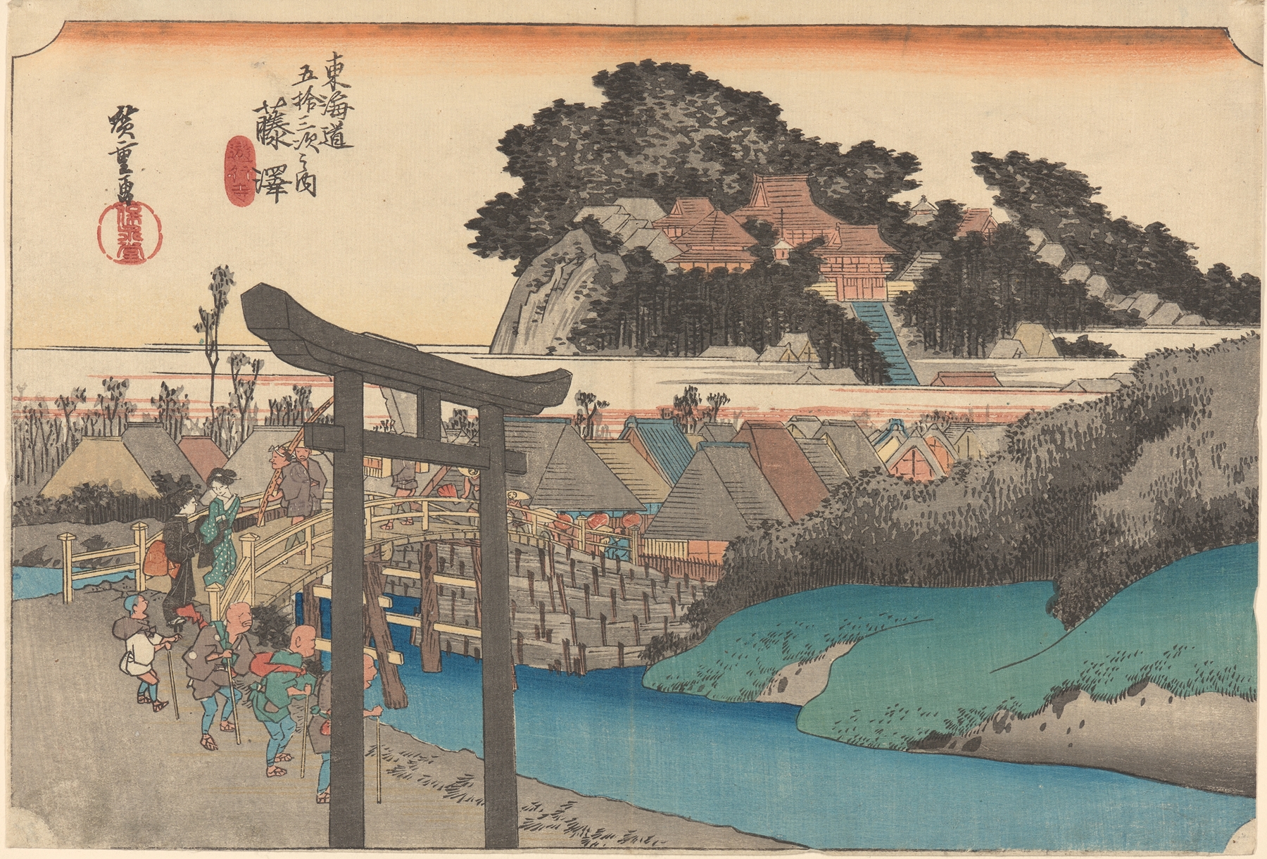 Fujisawa; Yugyôji [temple name], by Utagawa Hiroshige, public domain