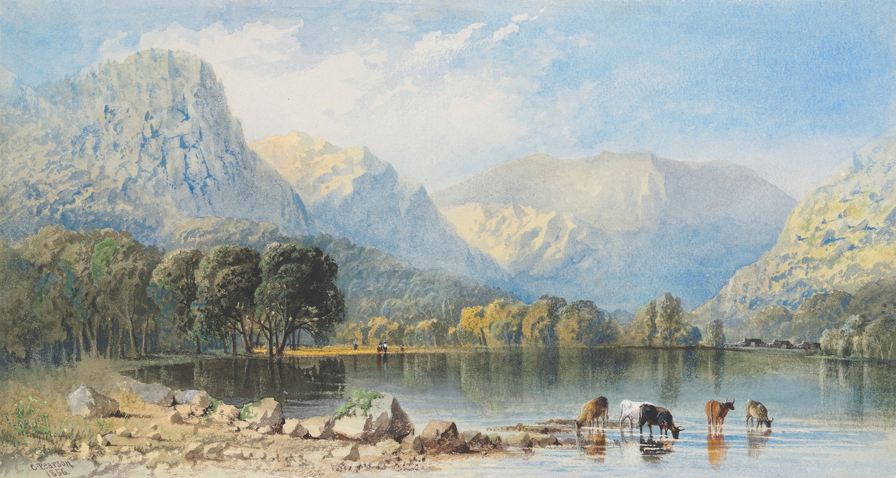 Thirlmere Lake, Cumbria, oil on canvas by Cornelius Pearson