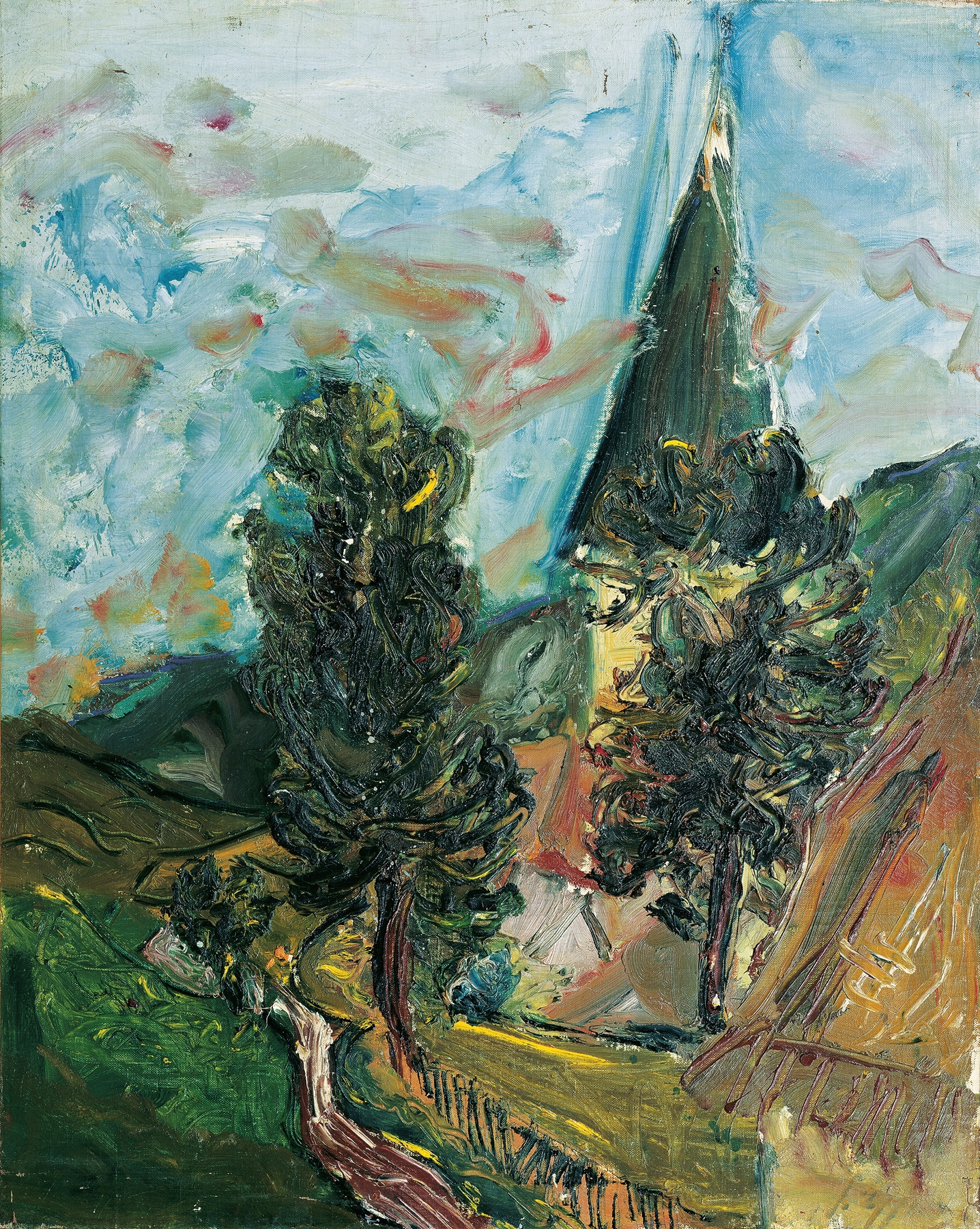 St. Martin am Silberberg, oil on canvas by Jean Hans Egger, depicting a village in nature.