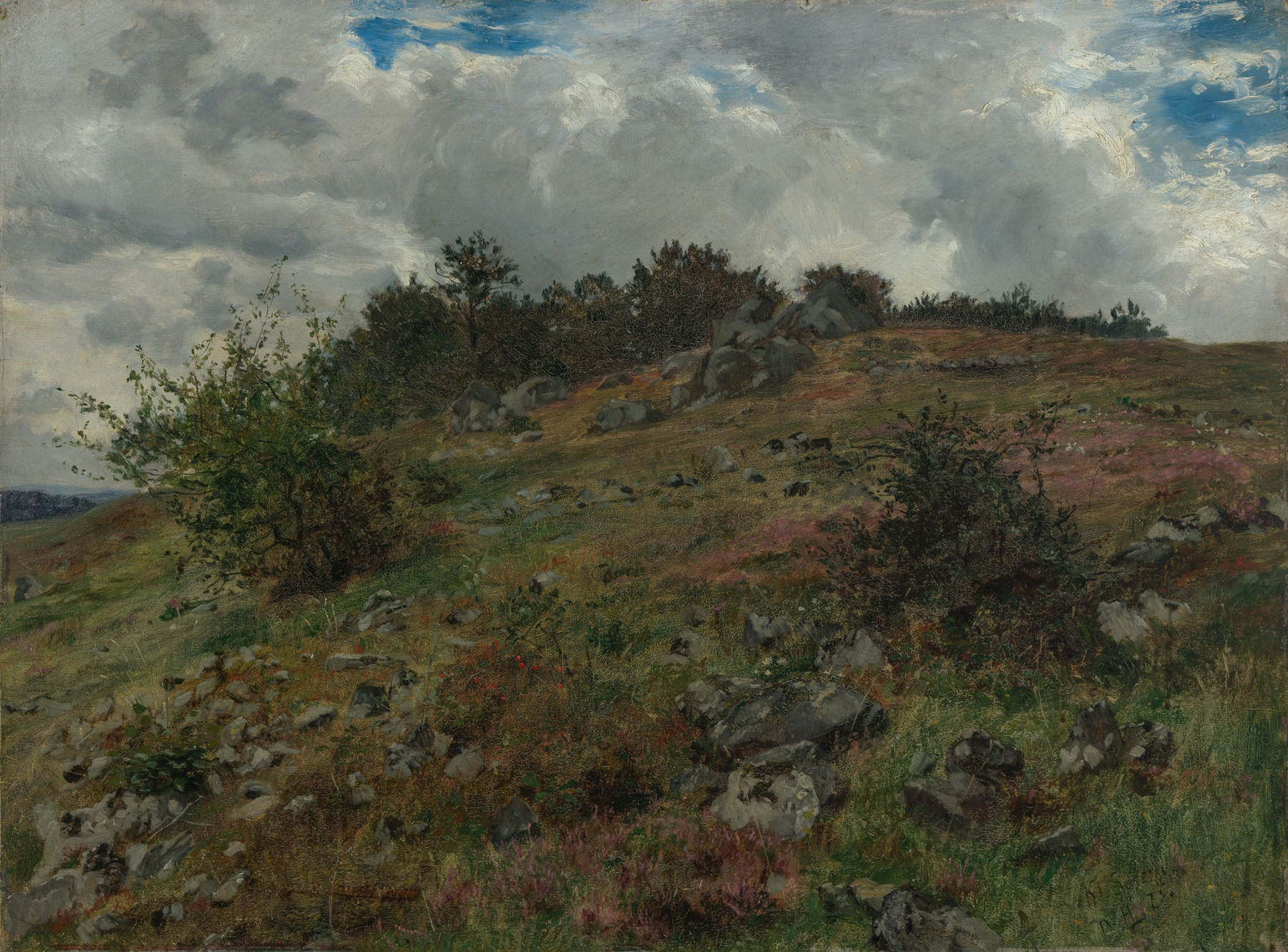 Heidelandschaft bei Klein-Sassen in der Rhön, oil on canvas by Albert Lang