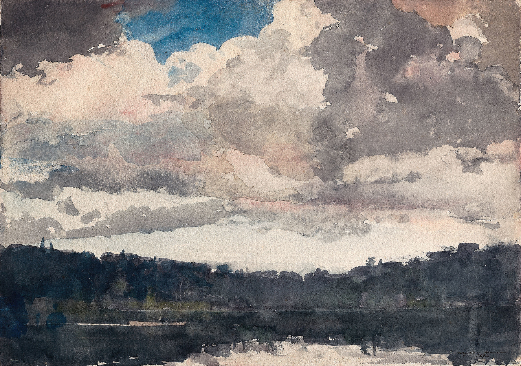 The Lone Boat, North Woods Club, Adirondacks, by Winslow Homer, public domain
