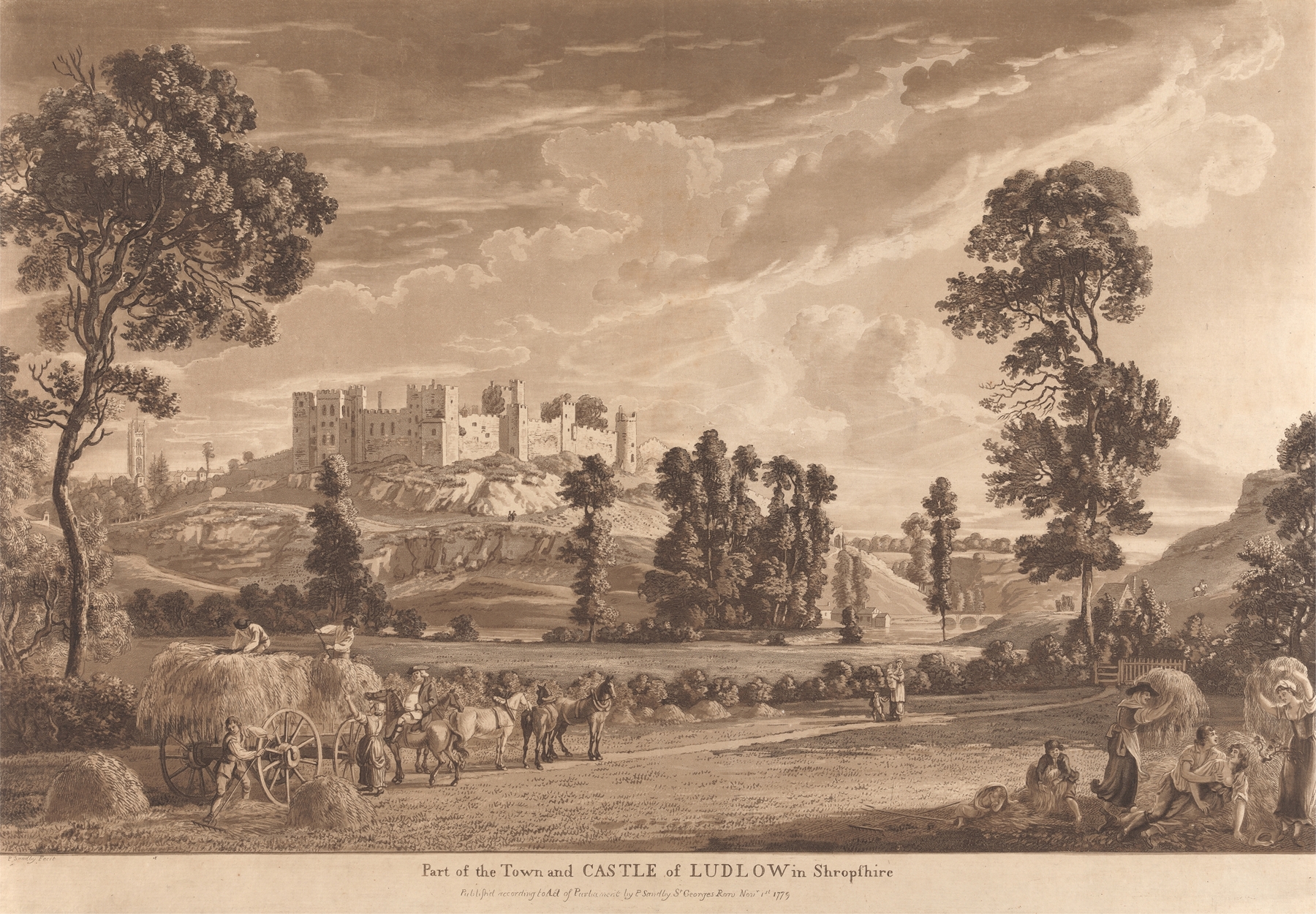 Part of the Town and Castle of Ludlow, by Paul Sandby, public domain