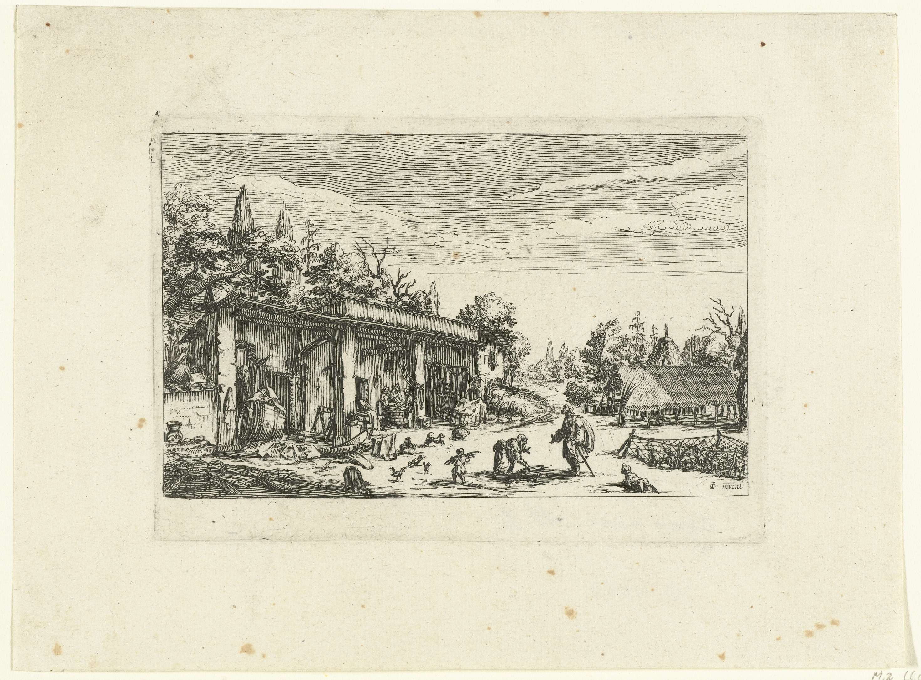 Elias en de weduwe van Sarepta, etching by François Collignon depicting a widow with a complex expression.