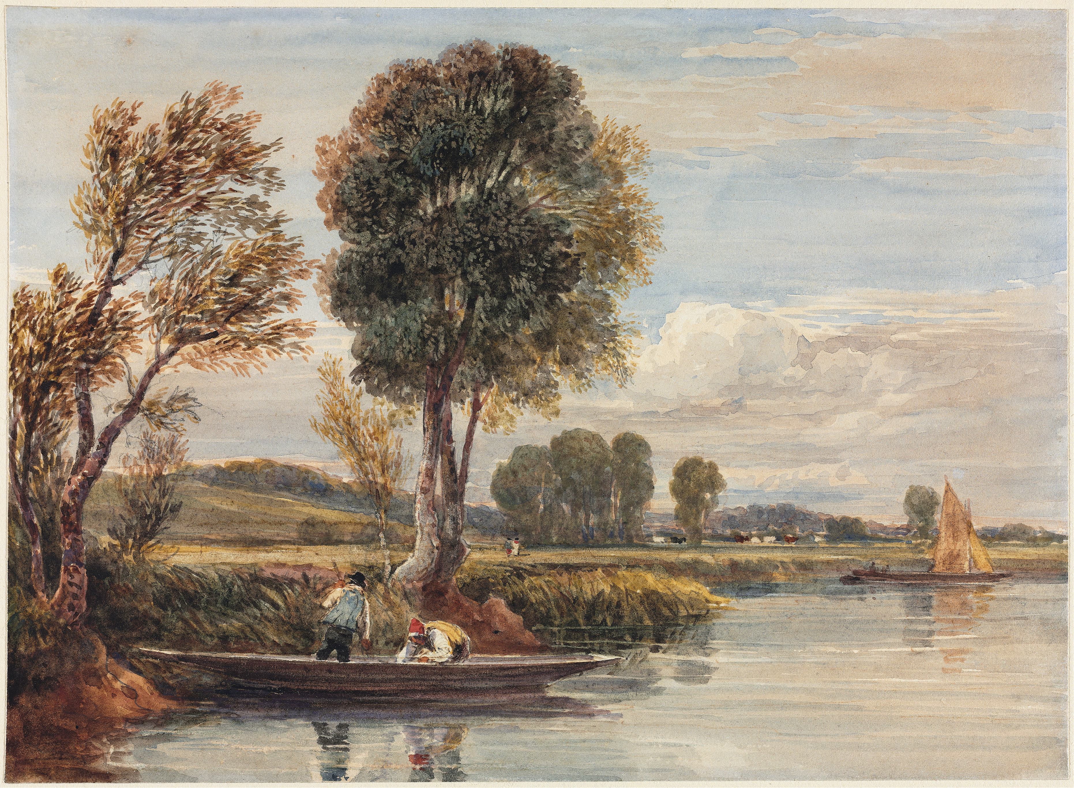 On the Thames, by David Cox, public domain