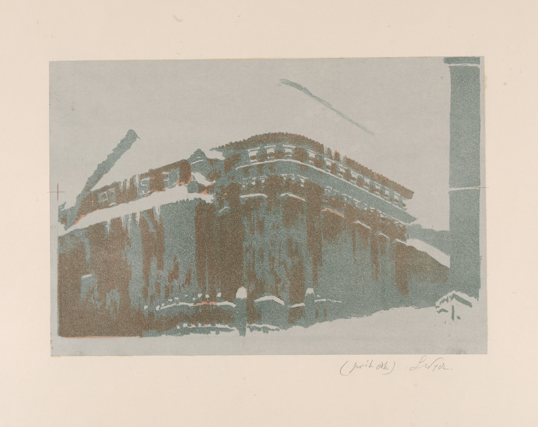 Church of St. Wojciech in winter, oil painting by Leon Wyczółkowski