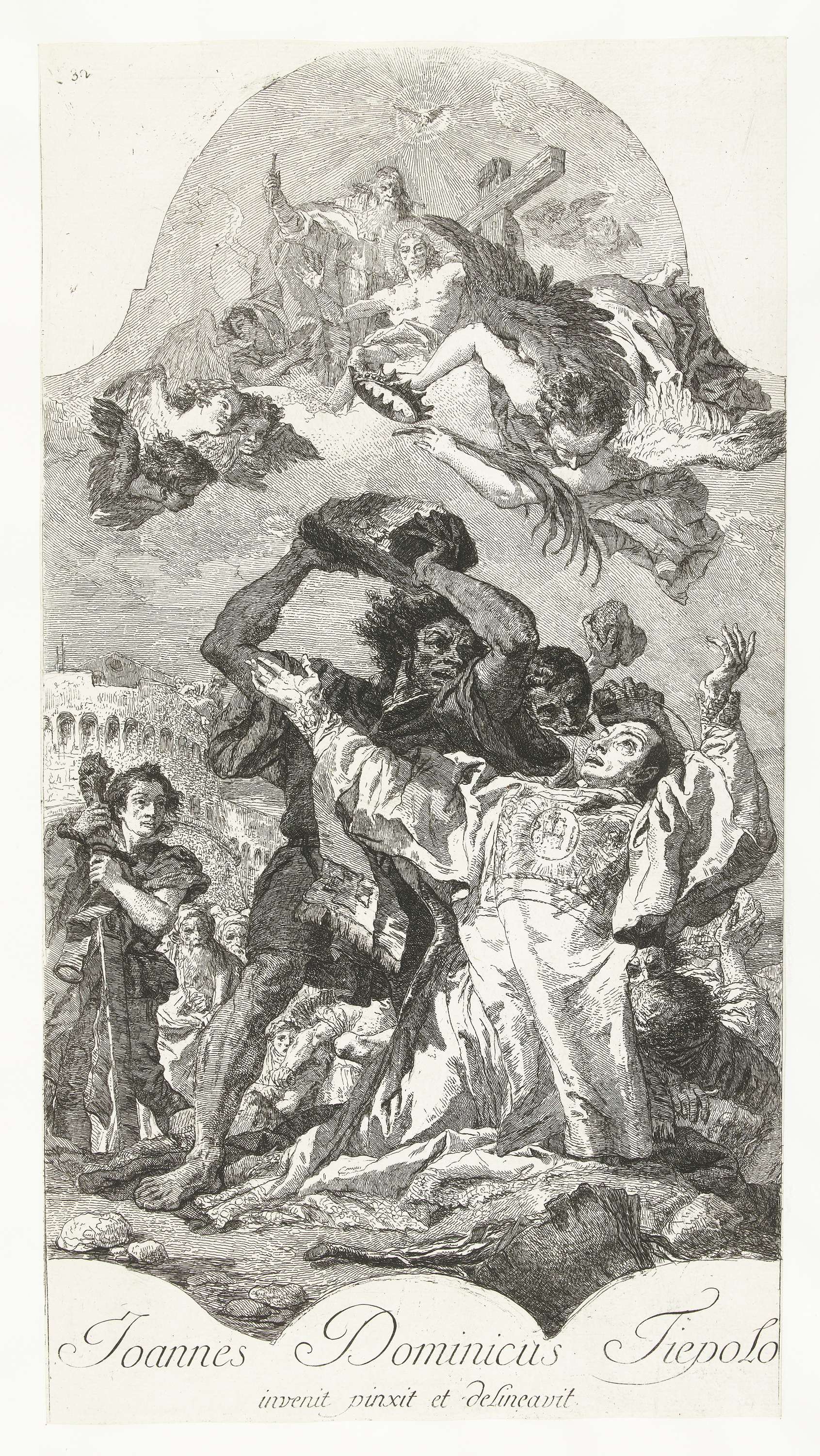 Marteldood van heilige Stefanus door steniging, by Giovanni Domenico Tiepolo, public domain