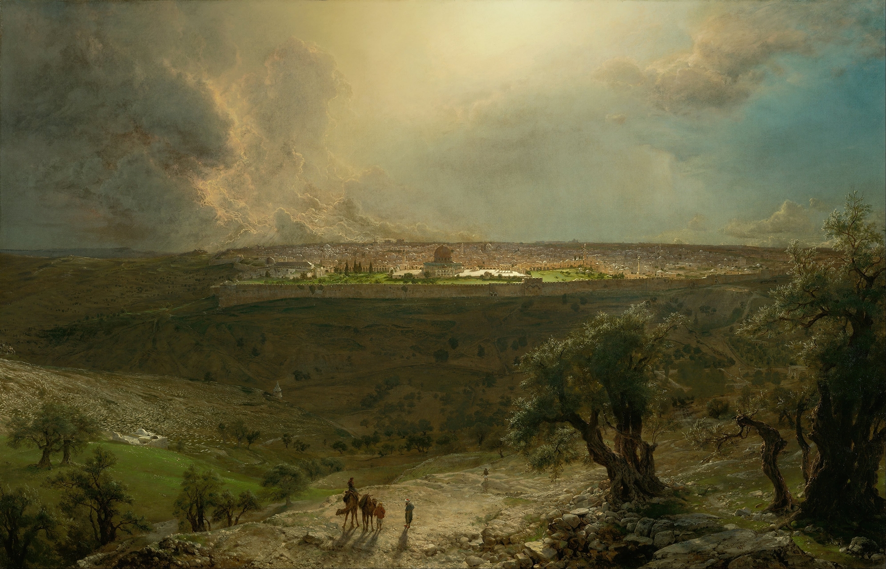 Jerusalem from the Mount of Olives, by Frederic Edwin Church, public domain