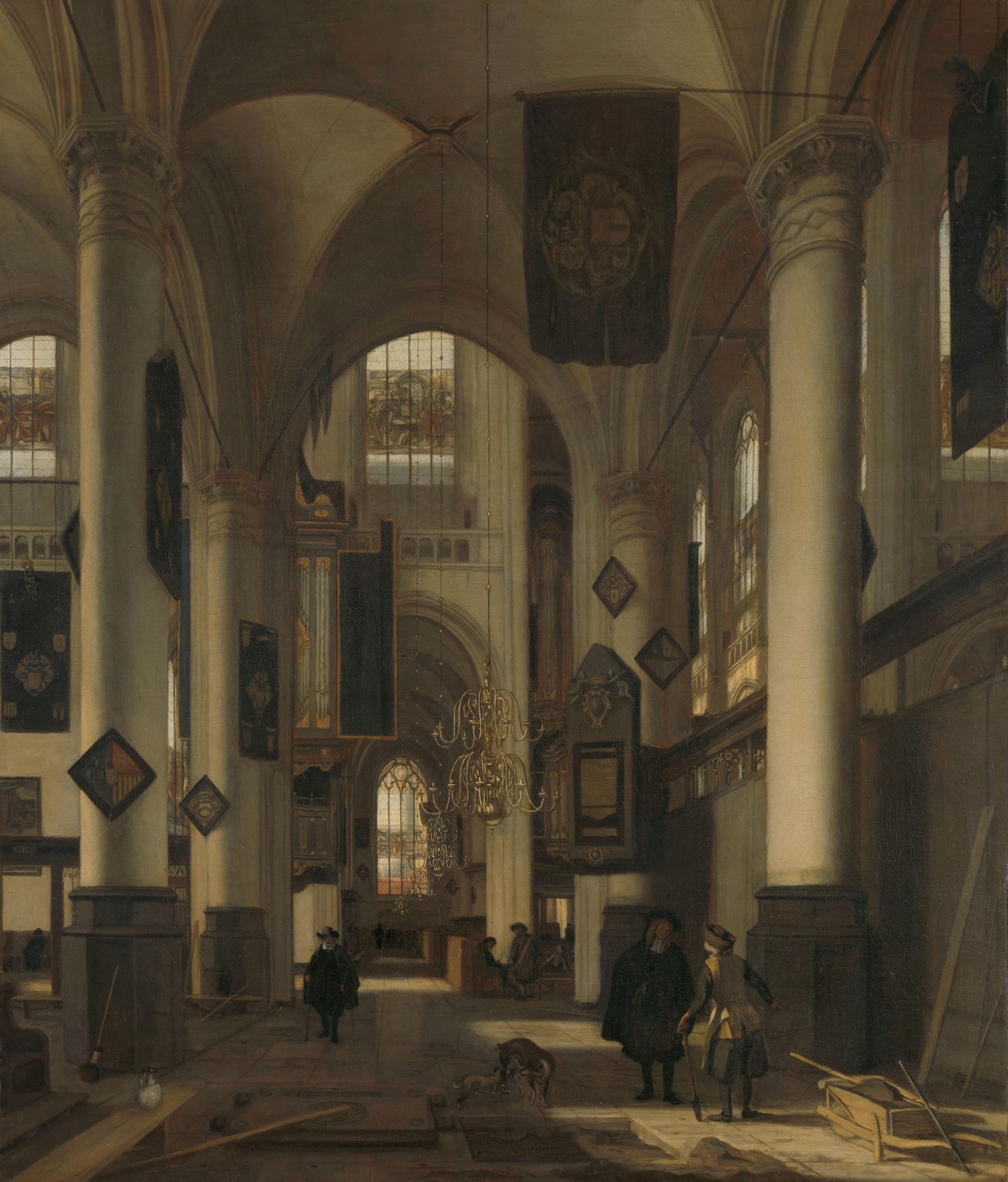 Interior of a Protestant Gothic church, oil on canvas by Emanuel de Witte