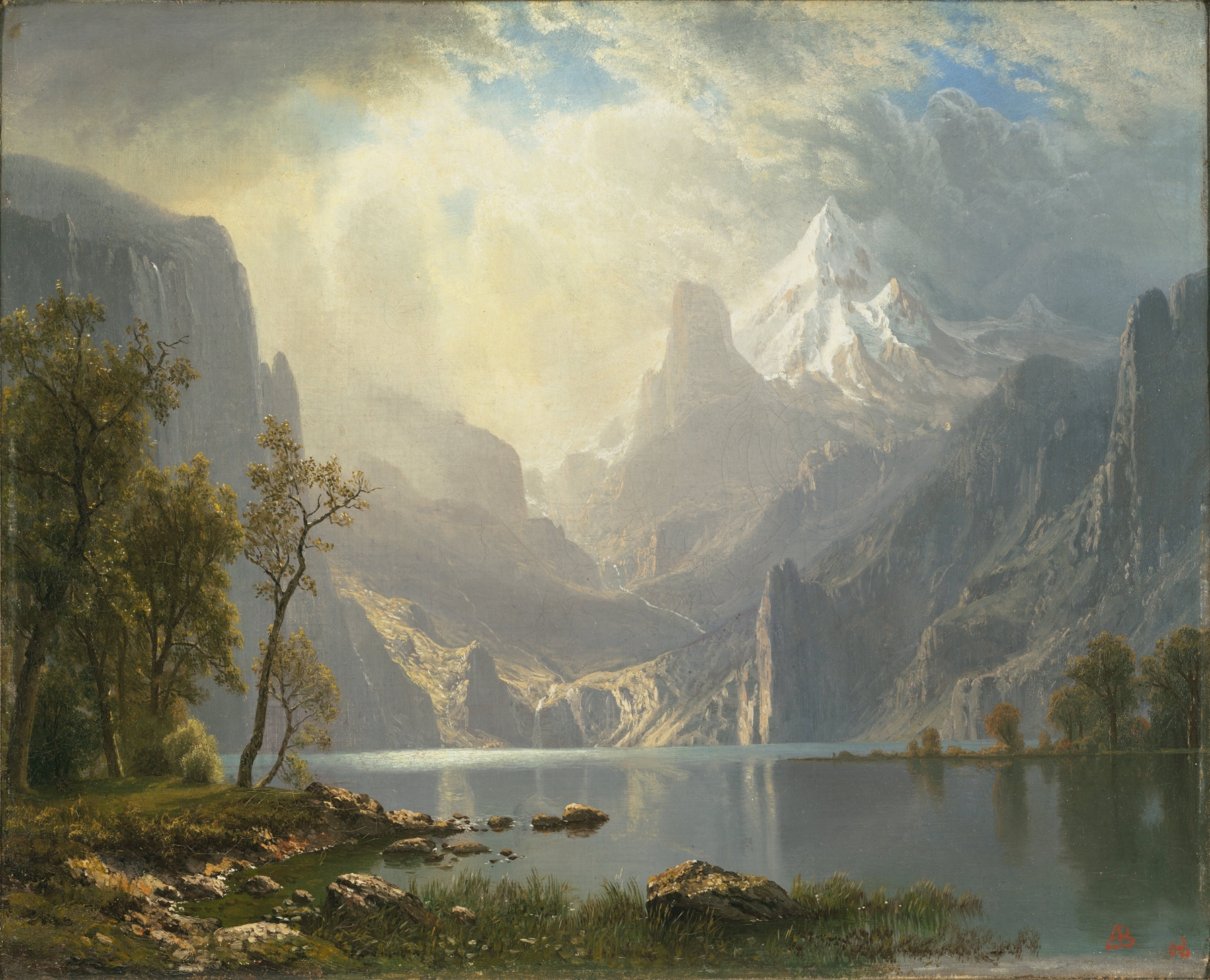 In the Sierras, by Albert Bierstadt, public domain