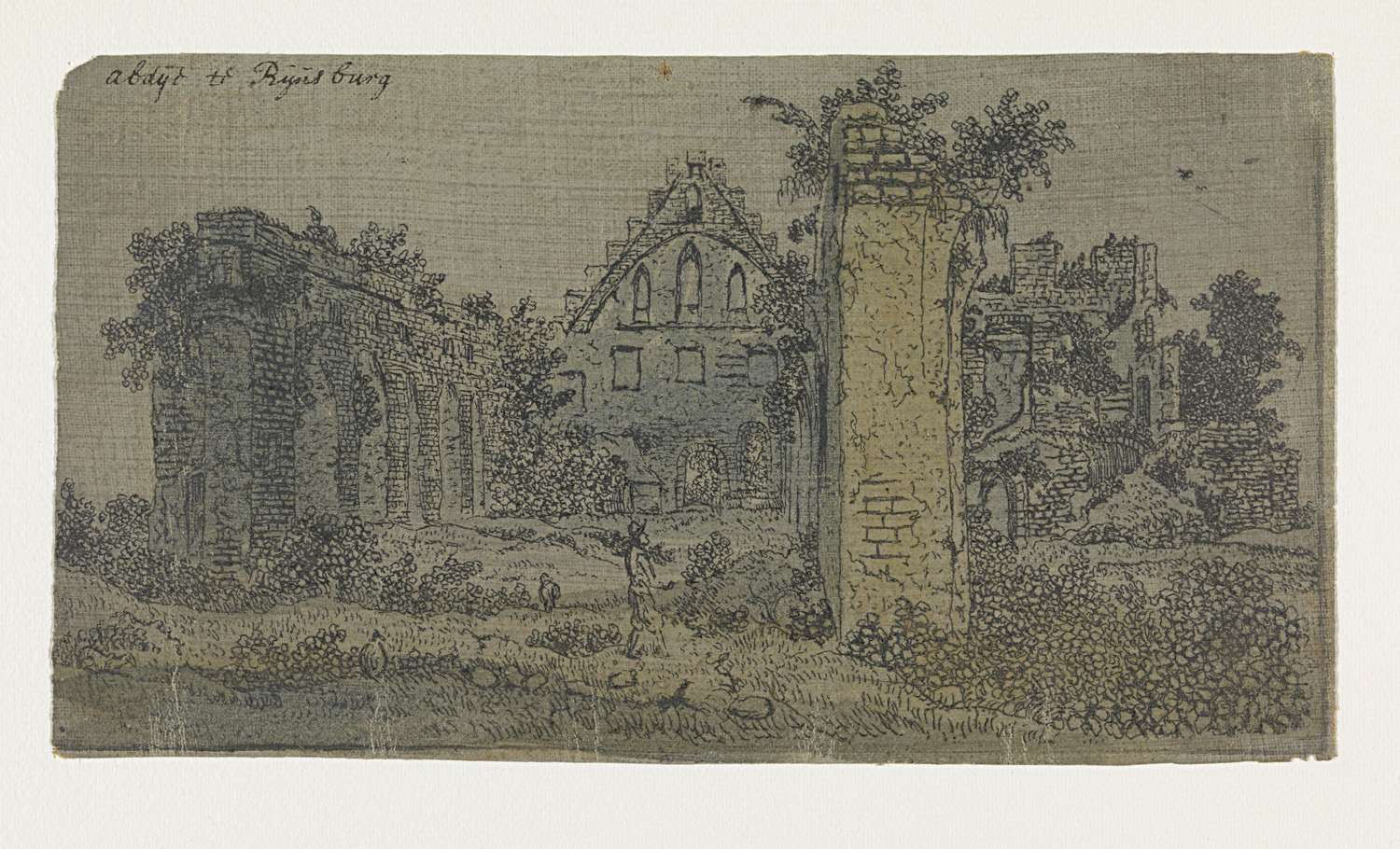 Ruins of the Abbey of Rijnsburg, Small Version, by Hercules Segers, public domain