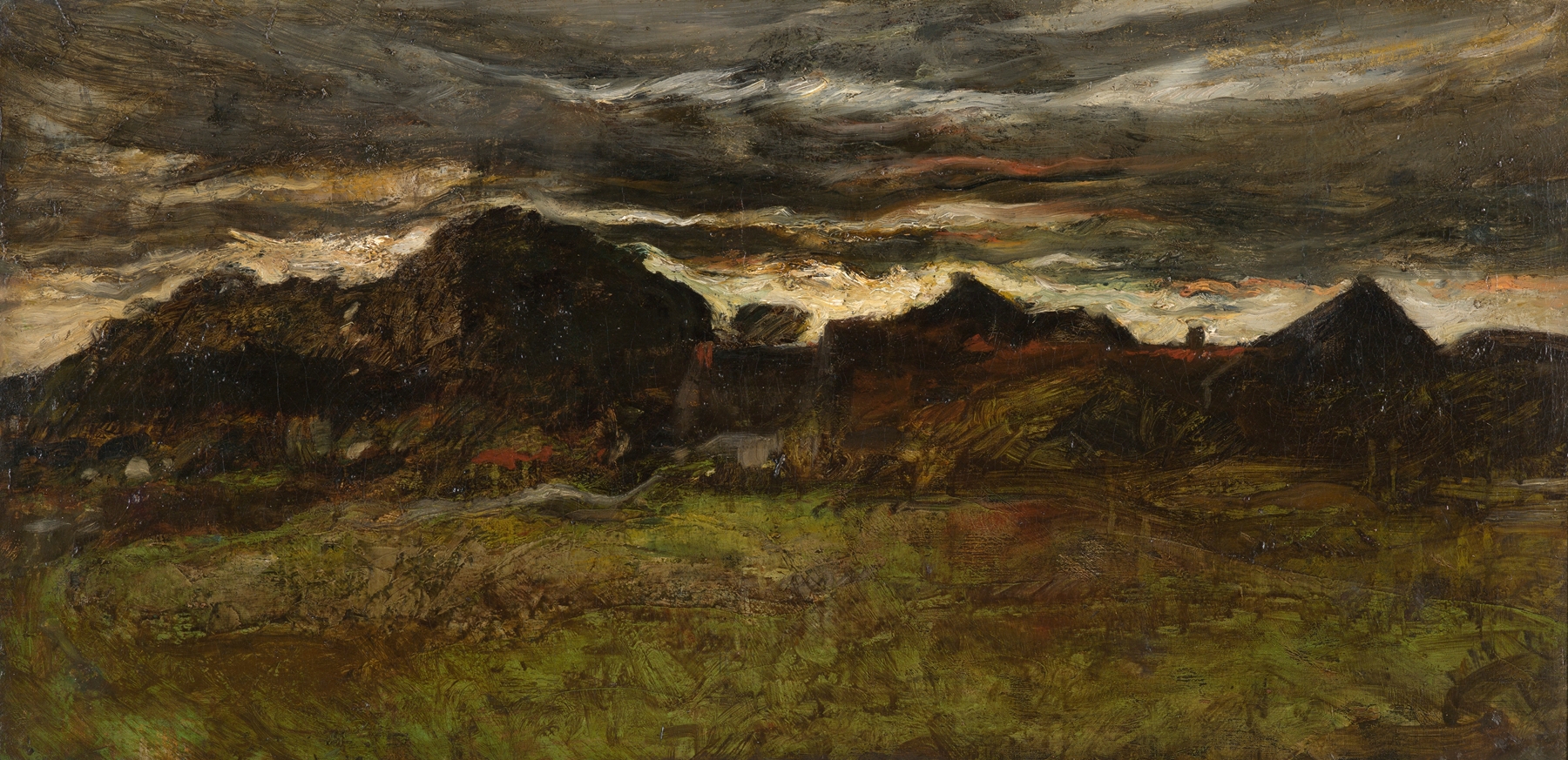 Landscape near Dachau, oil on canvas by Joseph Frank Currier, depicting rolling hills and a tranquil sky.