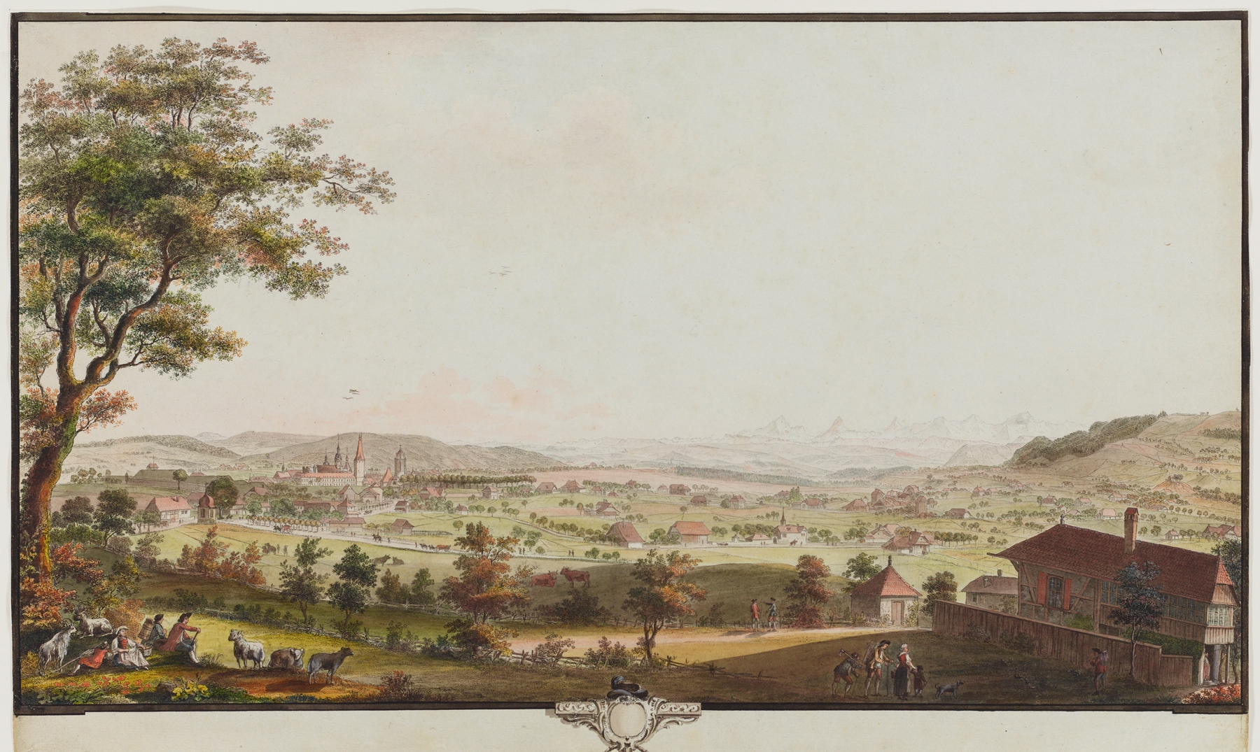 Landscape featuring rolling hills and sunlight by Niklaus Sprüngli