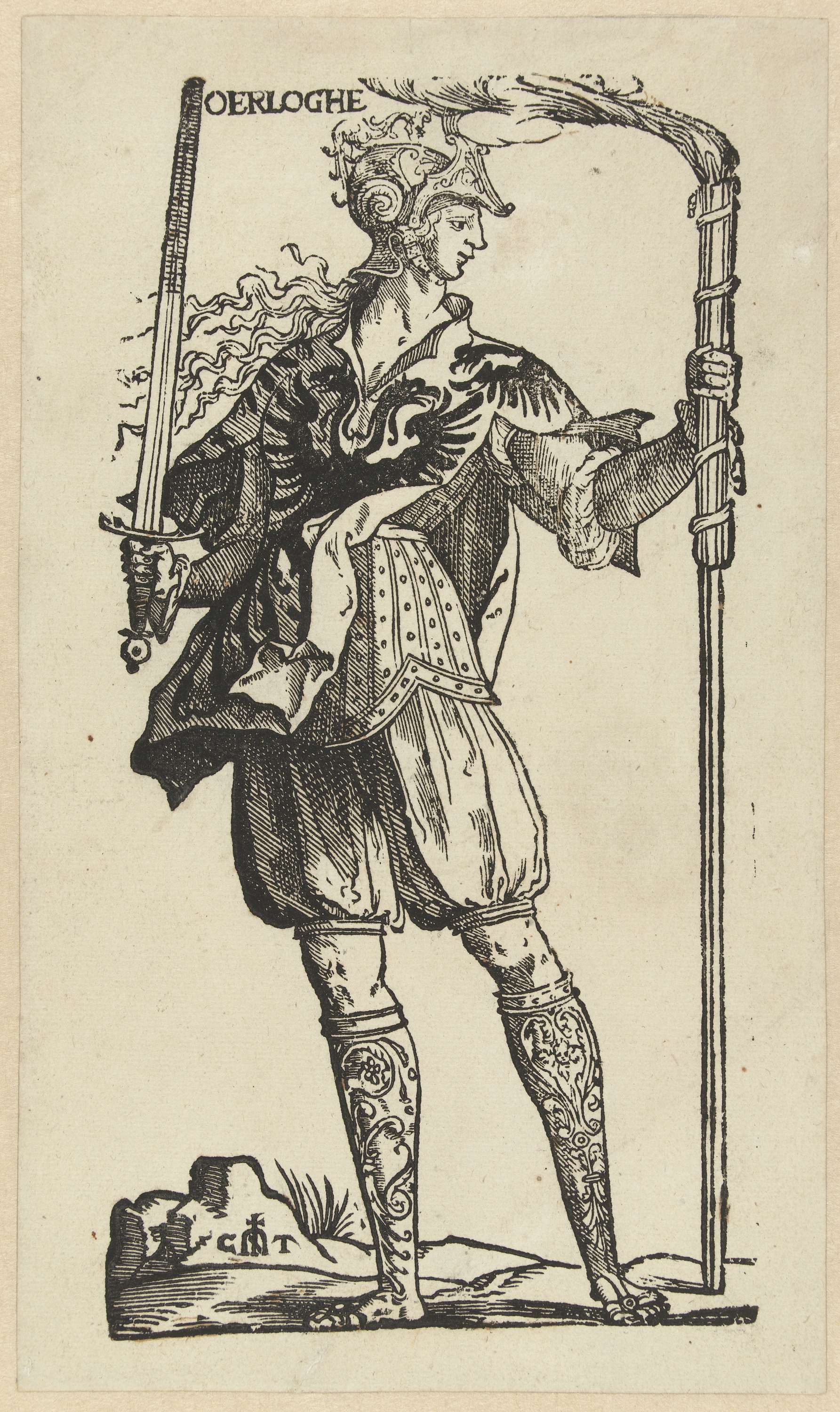 Historical scene of battle chaos, etching by Cornelis Anthonisz