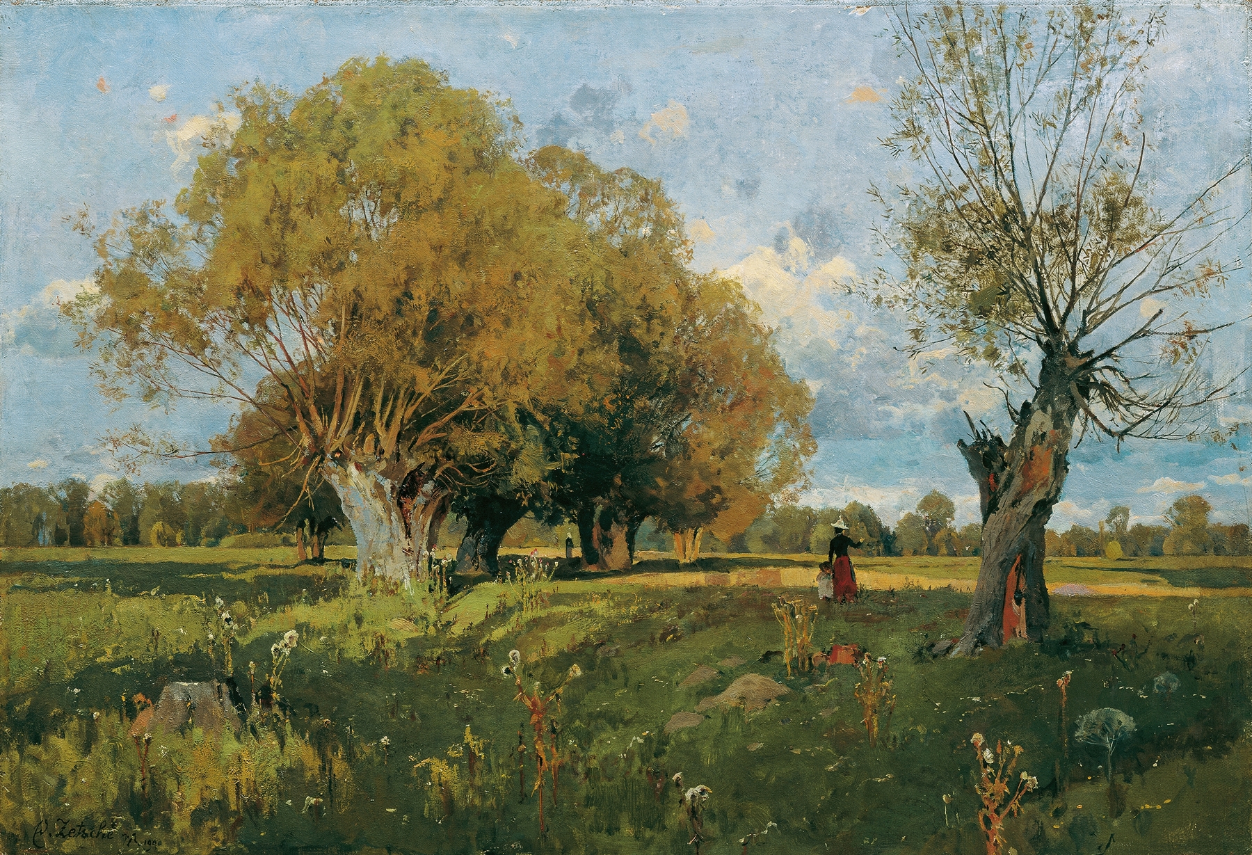 Abstract expressionism by Eduard Zetsche, 1900, featuring vibrant colors and dynamic textures