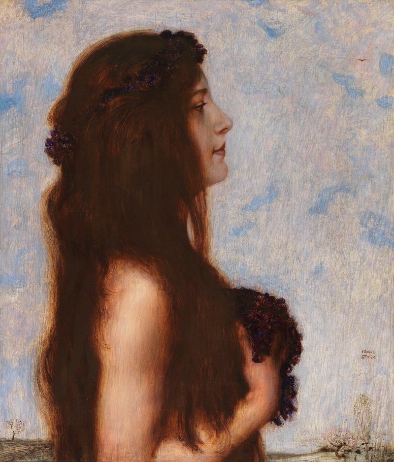 Franz von Stuck's 'Frühling' captures the essence of spring through allegorical figures and vibrant colors.