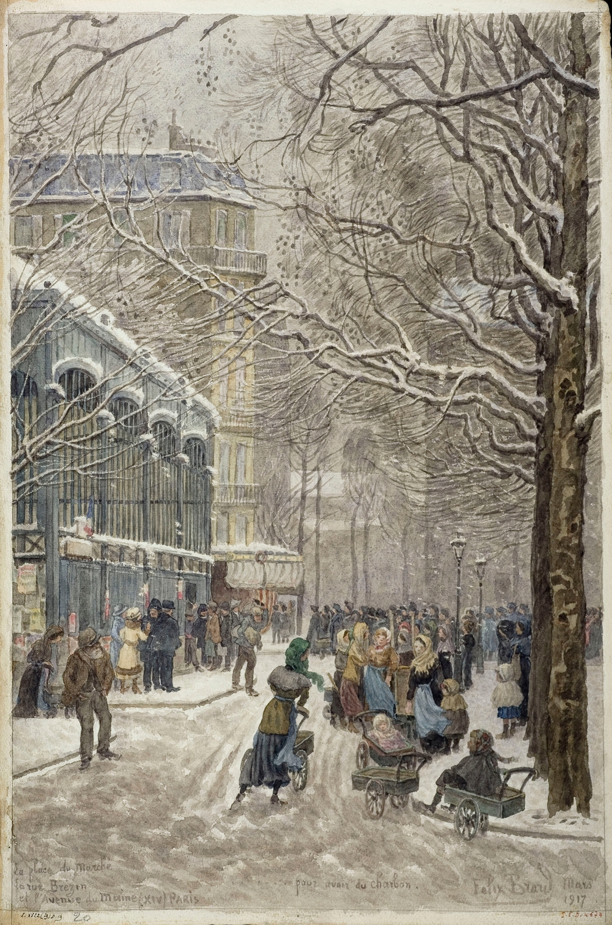 Vibrant landscape depicting a market scene, oil on canvas by Félix Brard