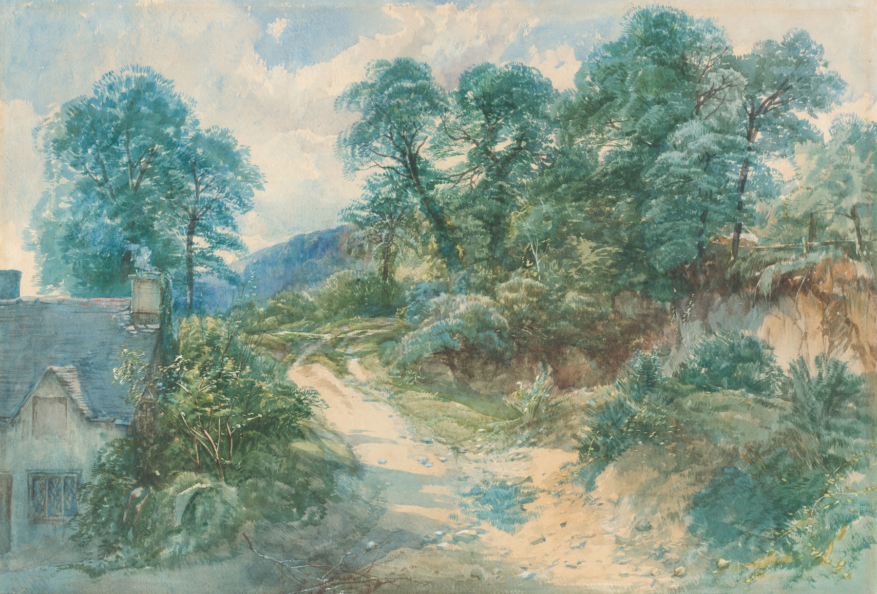 A Country Lane by John Middleton, depicting a serene landscape in oil.