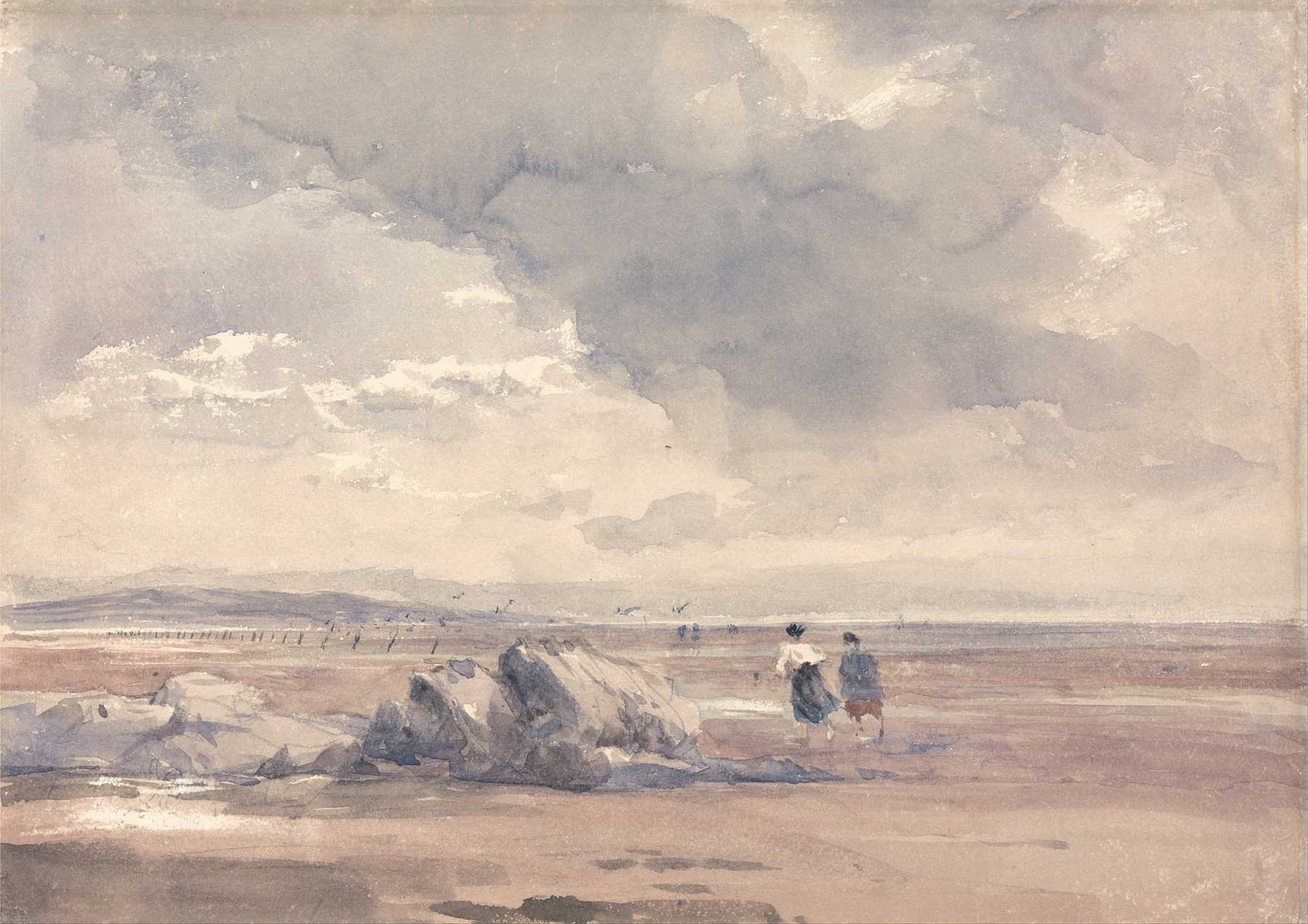 On Lancaster Sands, Low Tide, by David Cox, public domain