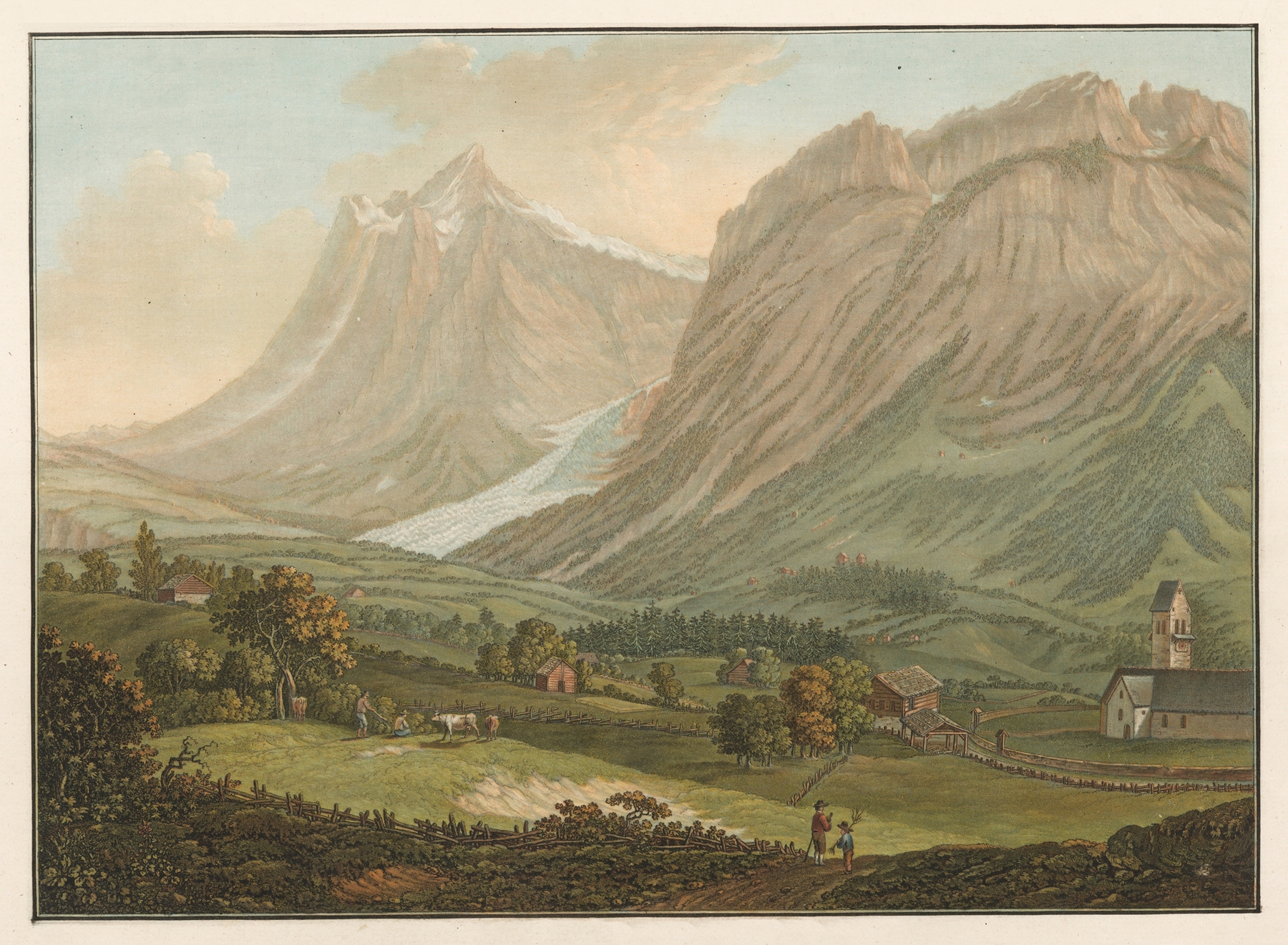 Glacier supérieur de la Vallée du Grindelwald by Friedrich Rosenberg, oil on canvas, depicting a glacier and mountains.