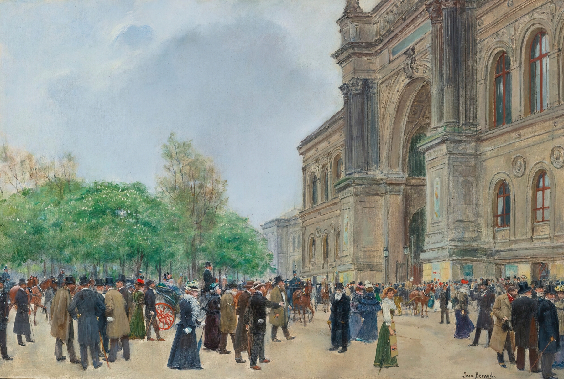 The Opening Day Of The Salon, by Jean Béraud, public domain