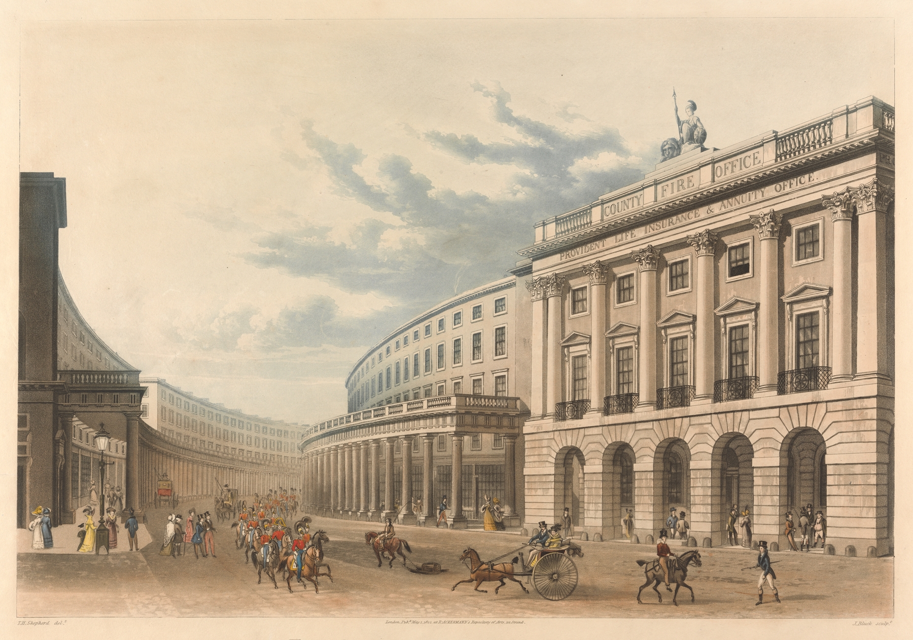 The Quadrant – Regent Street by Thomas Hosmer Shepherd, Victorian architecture, cityscape, oil painting