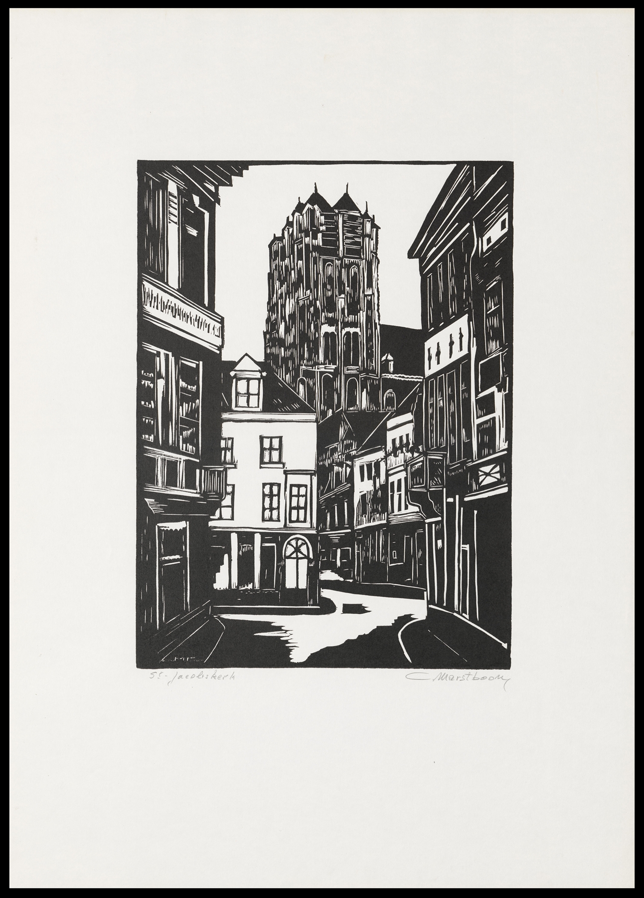 St.-Jacobskerk in Antwerp, oil on canvas by C. Marstboom