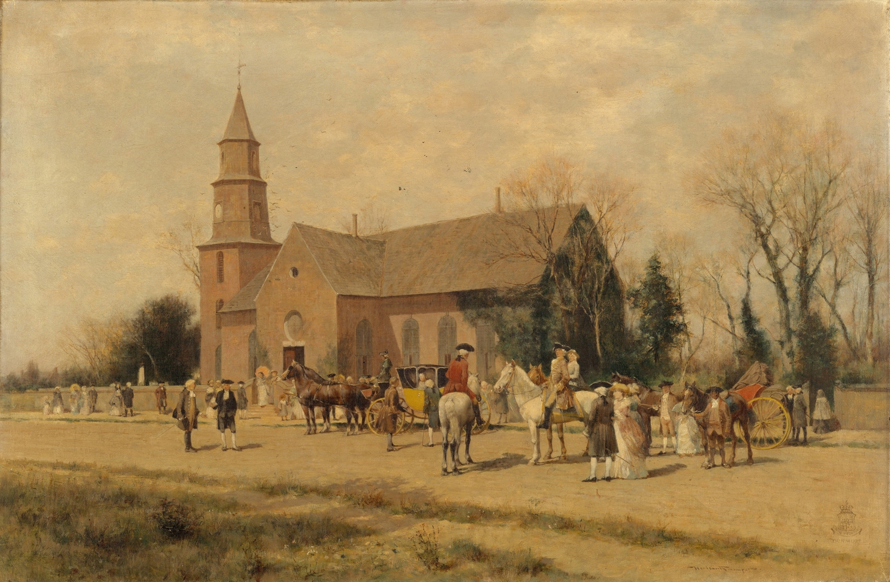 Old Bruton Church, Williamsburg, Virginia by Alfred Wordsworth Thompson, oil painting