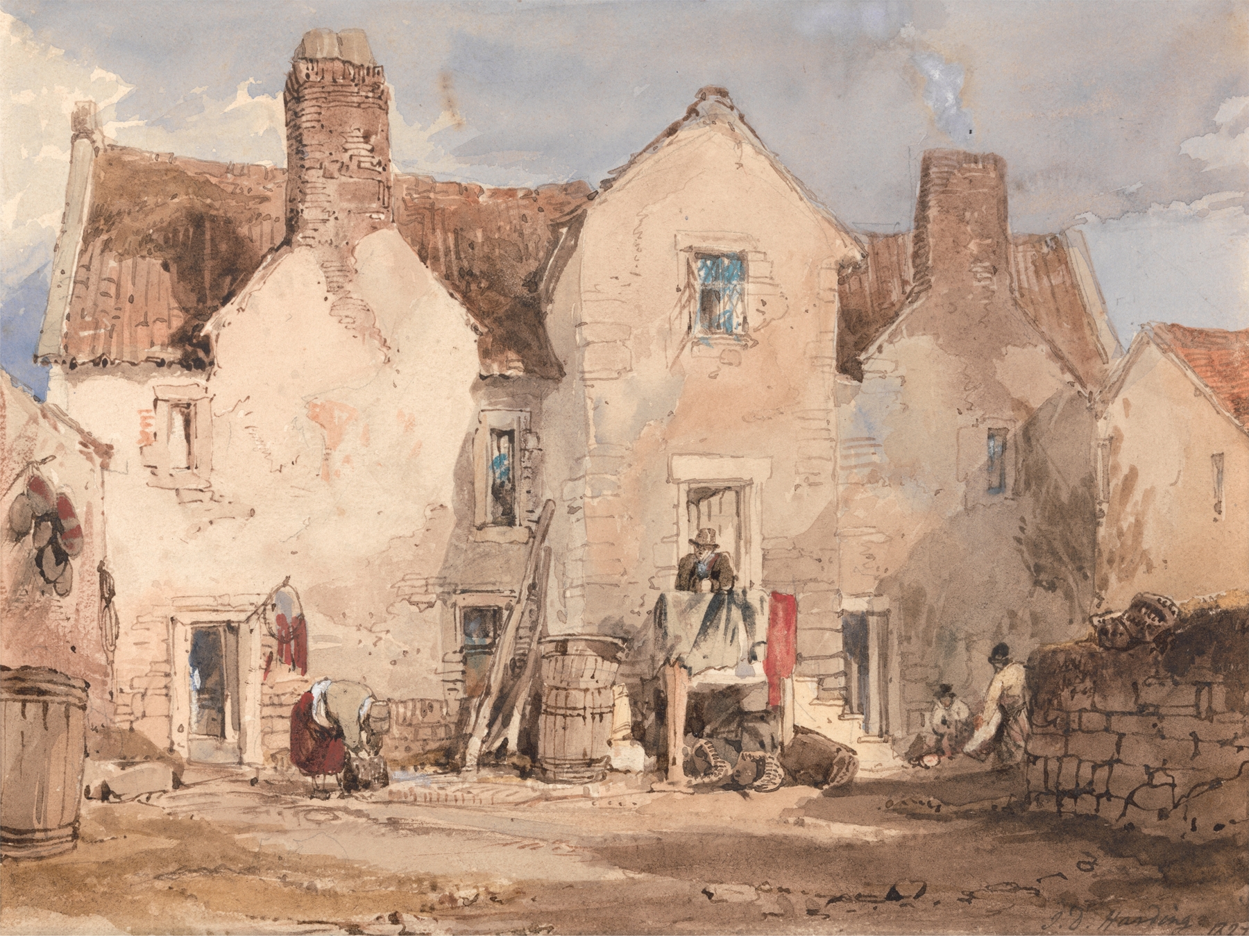 Fishermen’s Houses at Sculcoats, watercolor on paper by James Duffield Harding