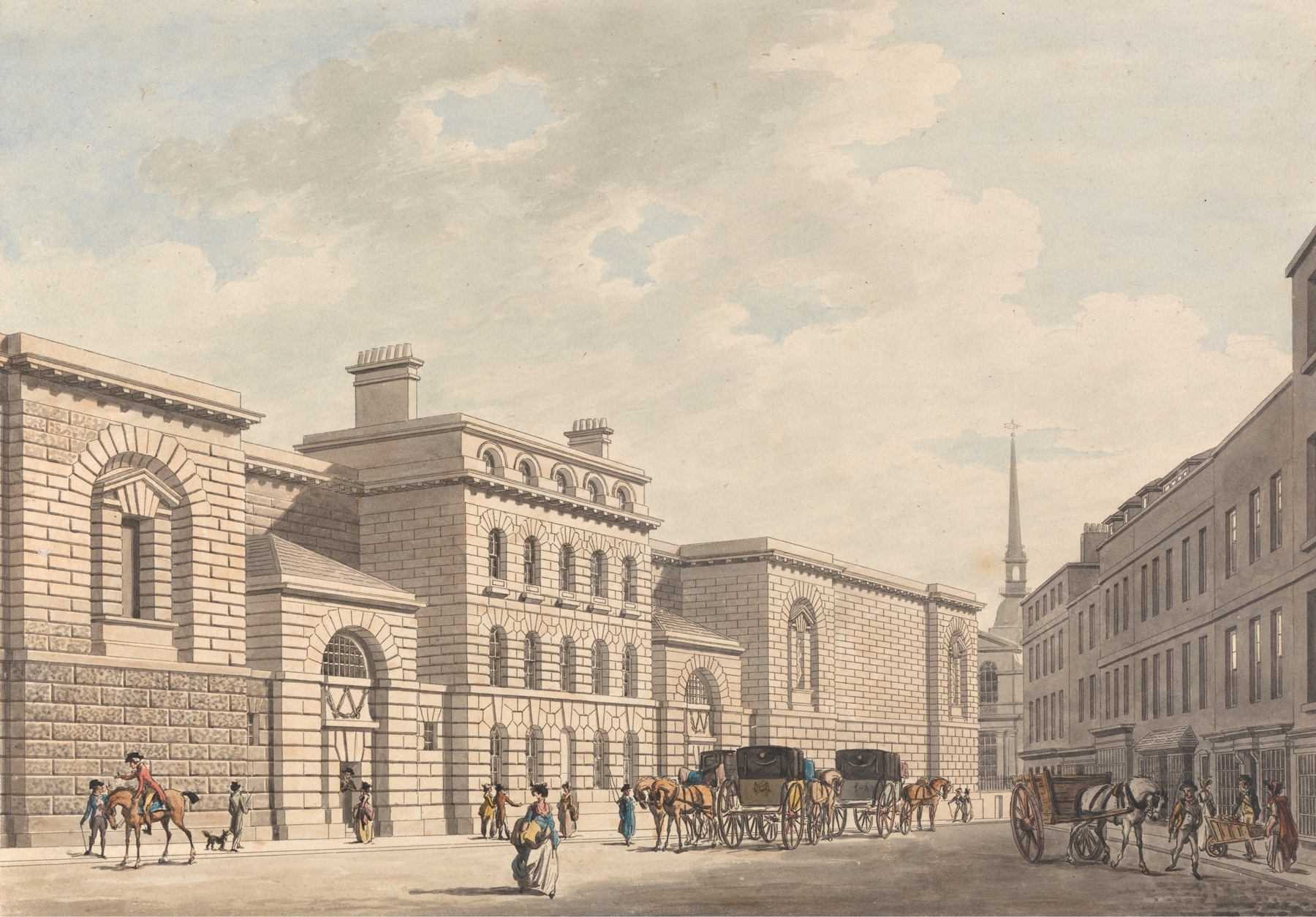 Crumbling architecture in watercolor on paper by Thomas Malton the Younger