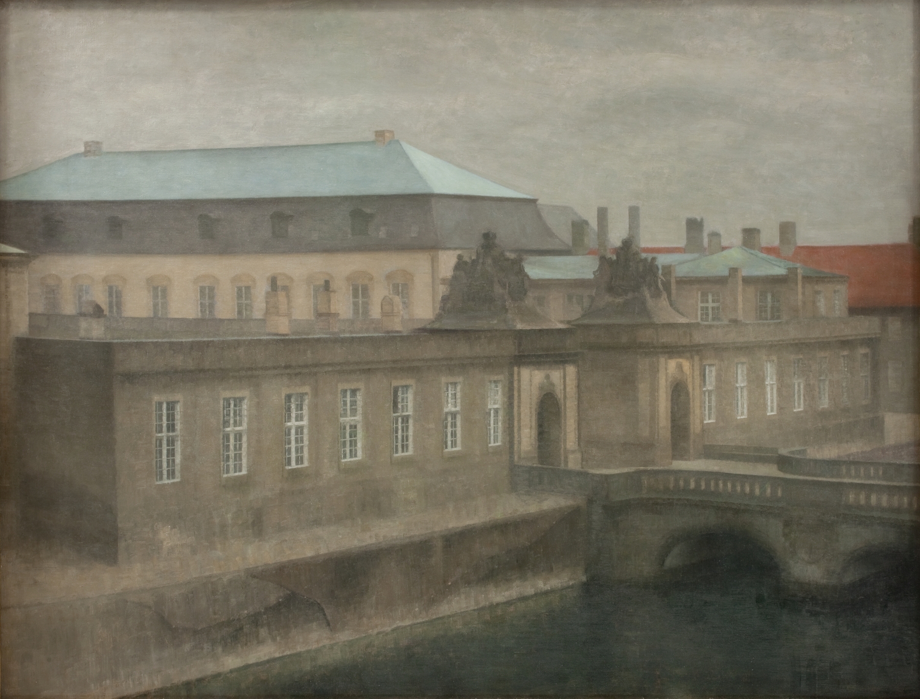 View of Christiansborg Palace. Late Autumn, by Vilhelm Hammershøi, public domain