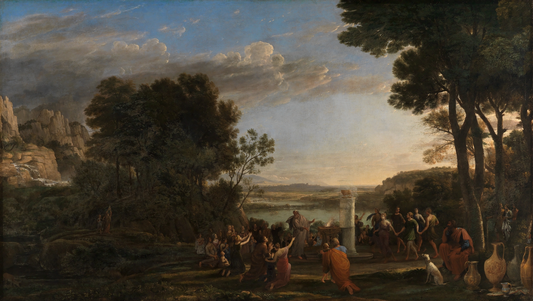 Die Anbetung des Goldenen Kalbes, by Claude Lorrain, public domain
