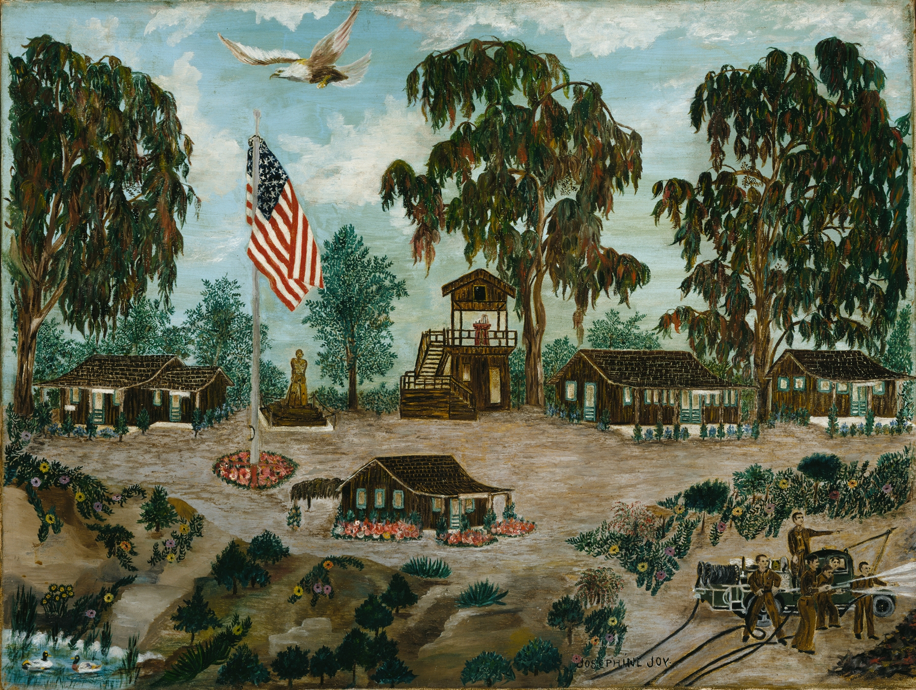 Landscape of CCC Camp Balboa Park, oil on canvas by Josephine Joy