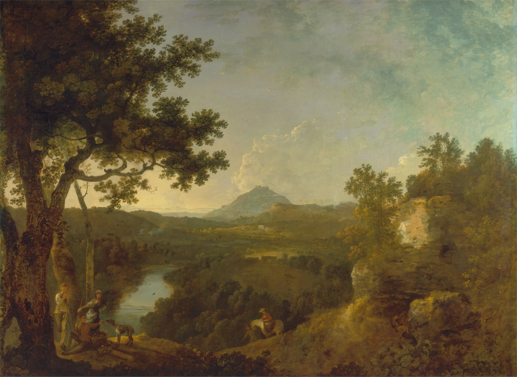 Landscape with clouds and trees, oil on canvas by Richard Wilson