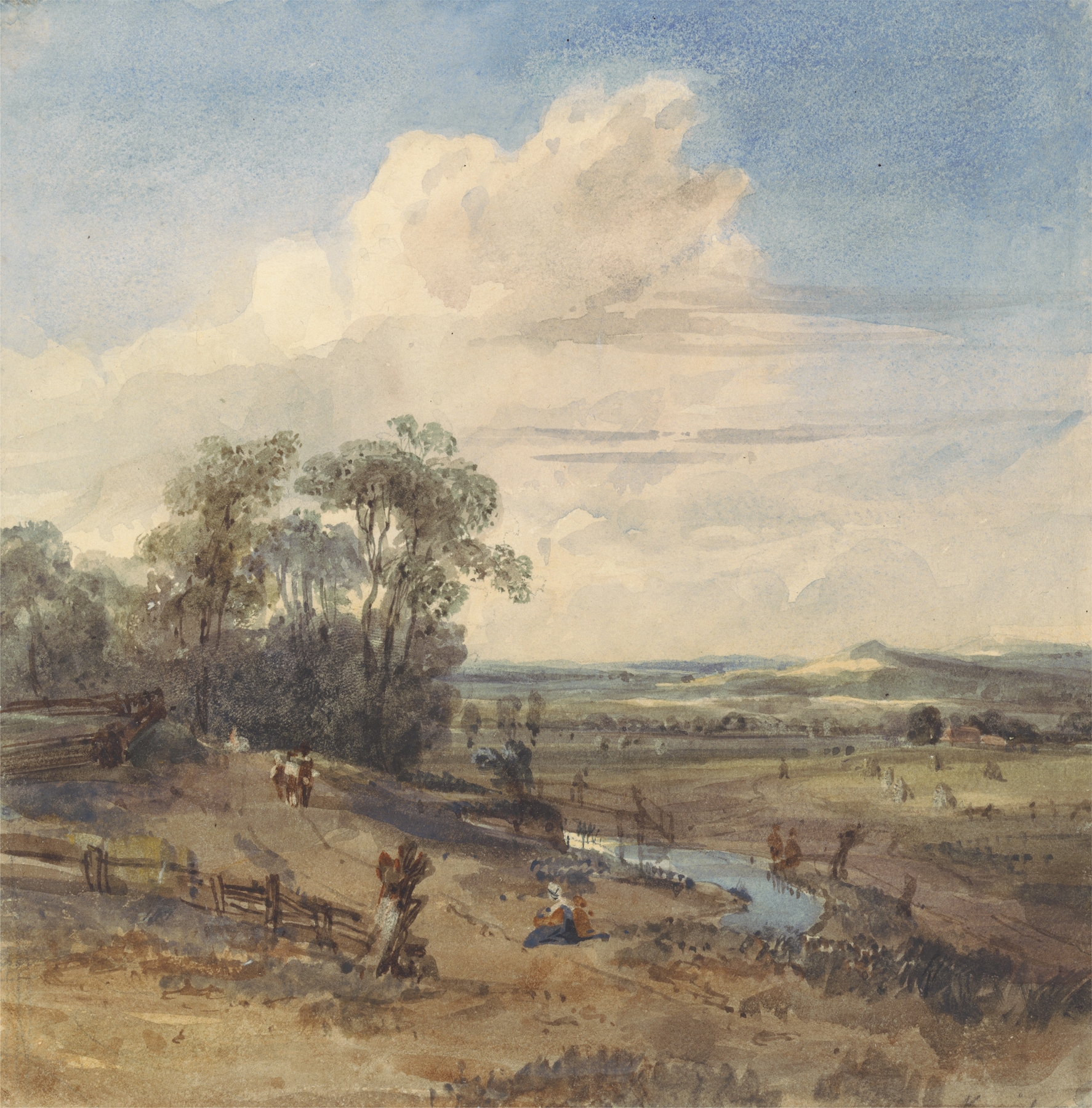 Landscape after Wynants (in the Louvre)., by William Callow, public domain