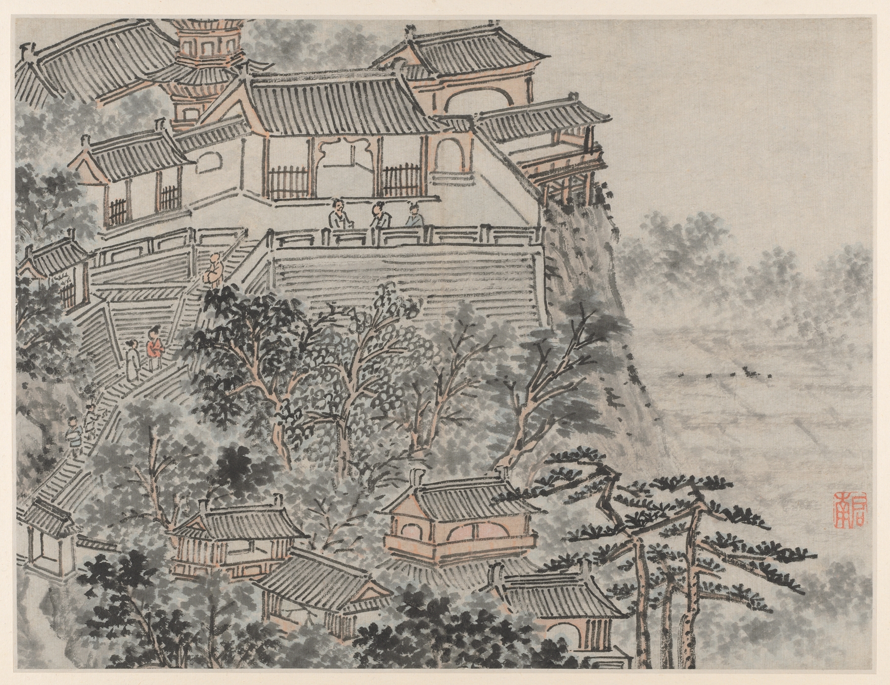 The Five Sages Terrace, from Twelve Views of Tiger Hill, Suzhou, by Shen Zhou, public domain
