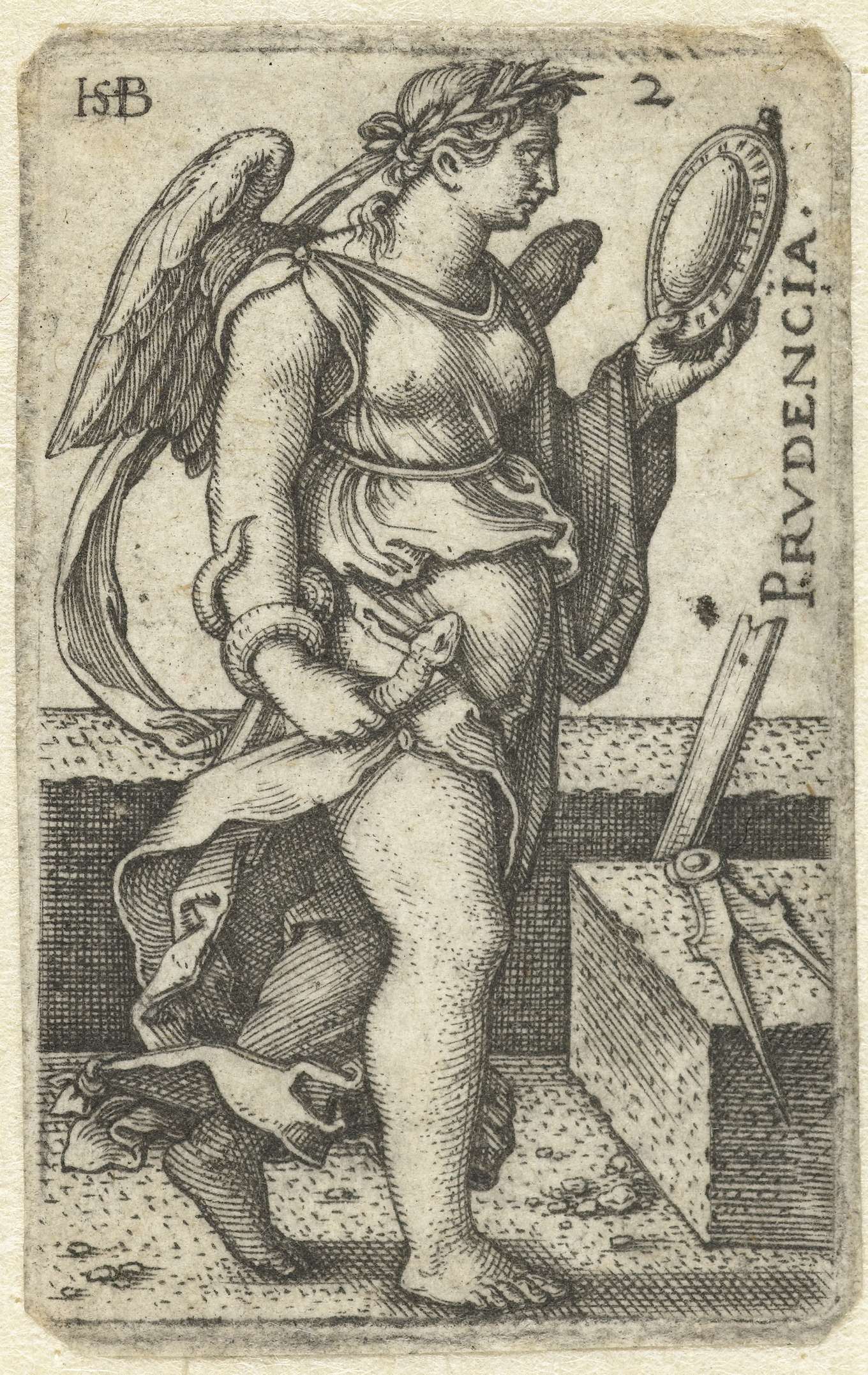 Voorzichtigheid (Prudentia), by Hans Sebald Beham, public domain