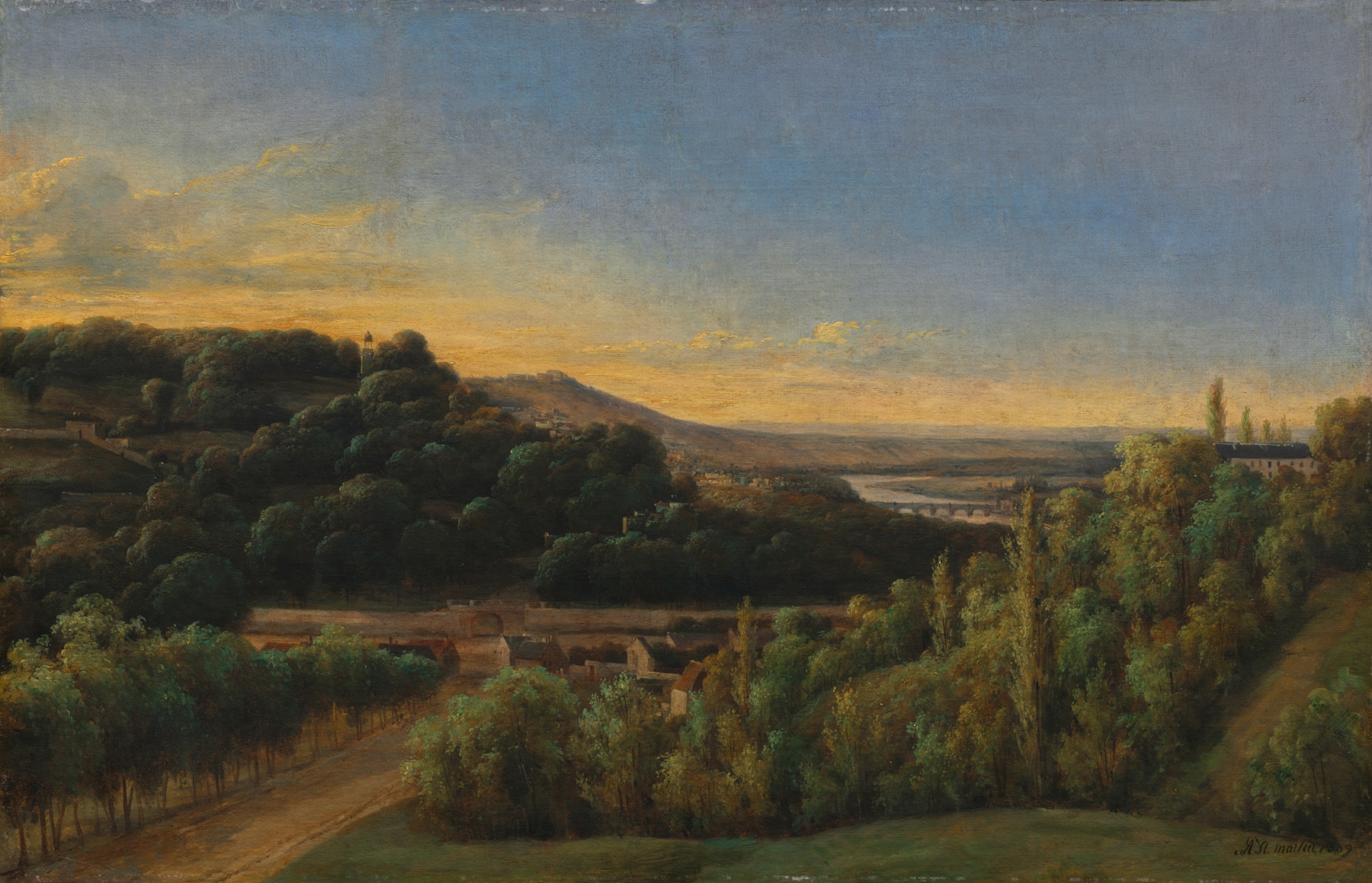 Landscape with the Seine River by Alexandre Pau de Saint-Martin, oil painting