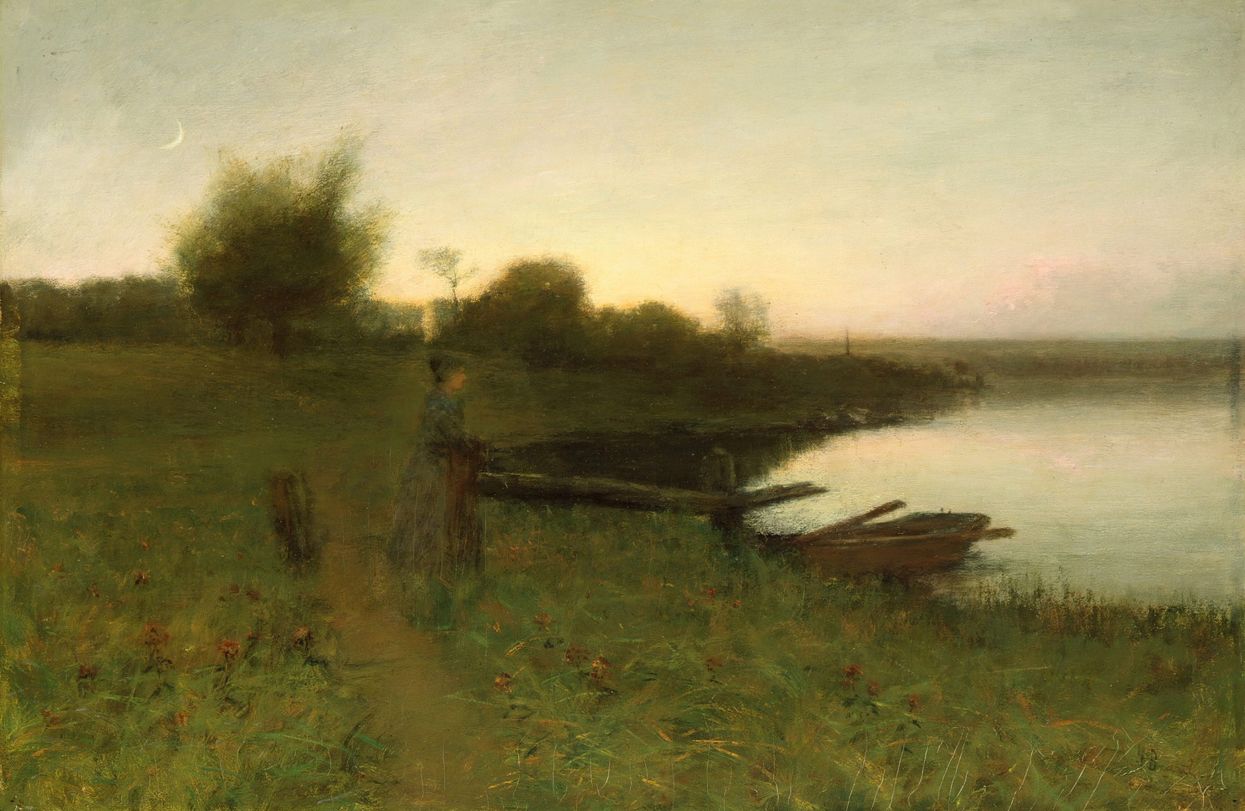 Landscape at twilight by Henry Golden Dearth, oil painting