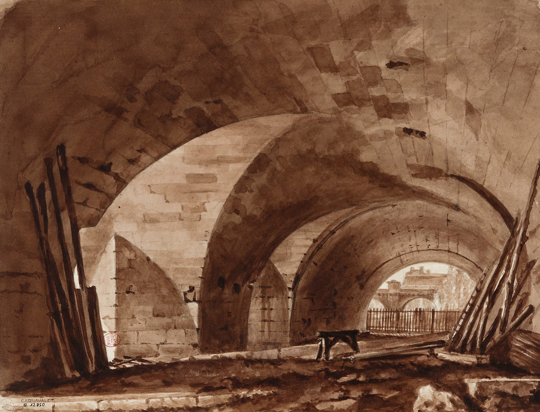 Voûtes du quai de Gesvres, by Auguste-Sébastien Bénard, public domain