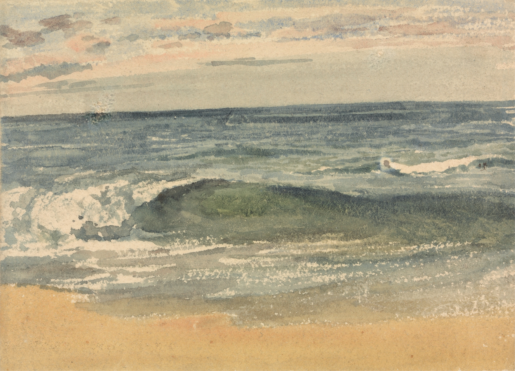 The Wave by Robert Hills, oil on canvas depicting dynamic ocean waves