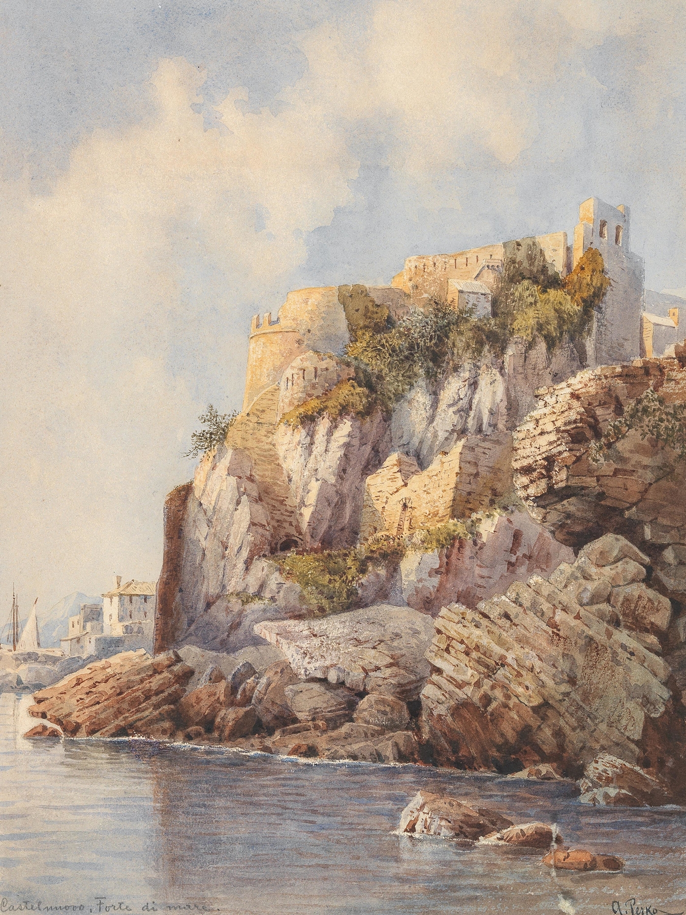 Landscape with hills and colors by Anton Perko, oil painting