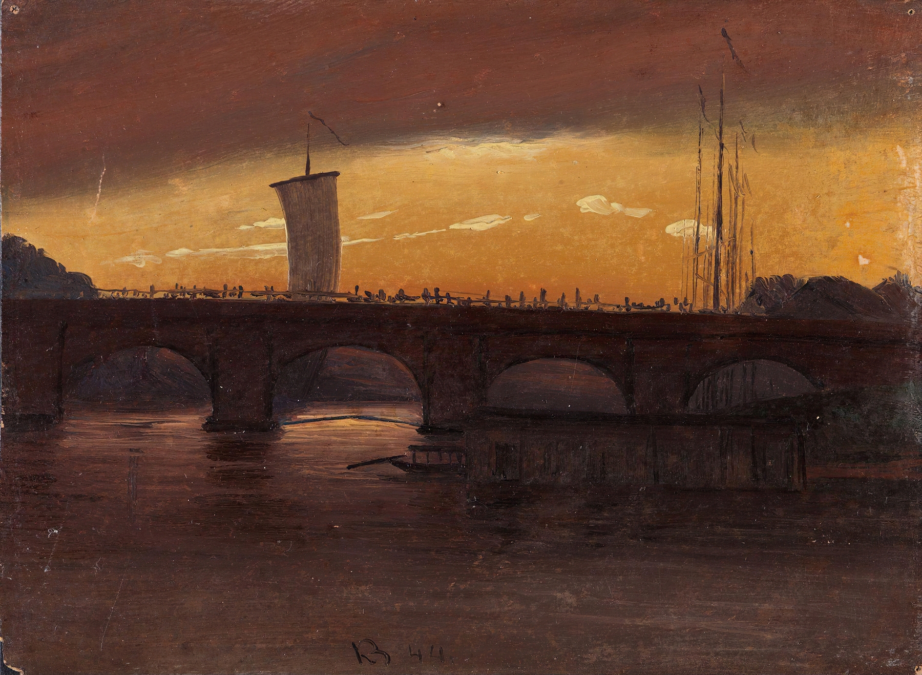 View of Dresden with the Augustbrücke, oil on canvas by Knud Baade