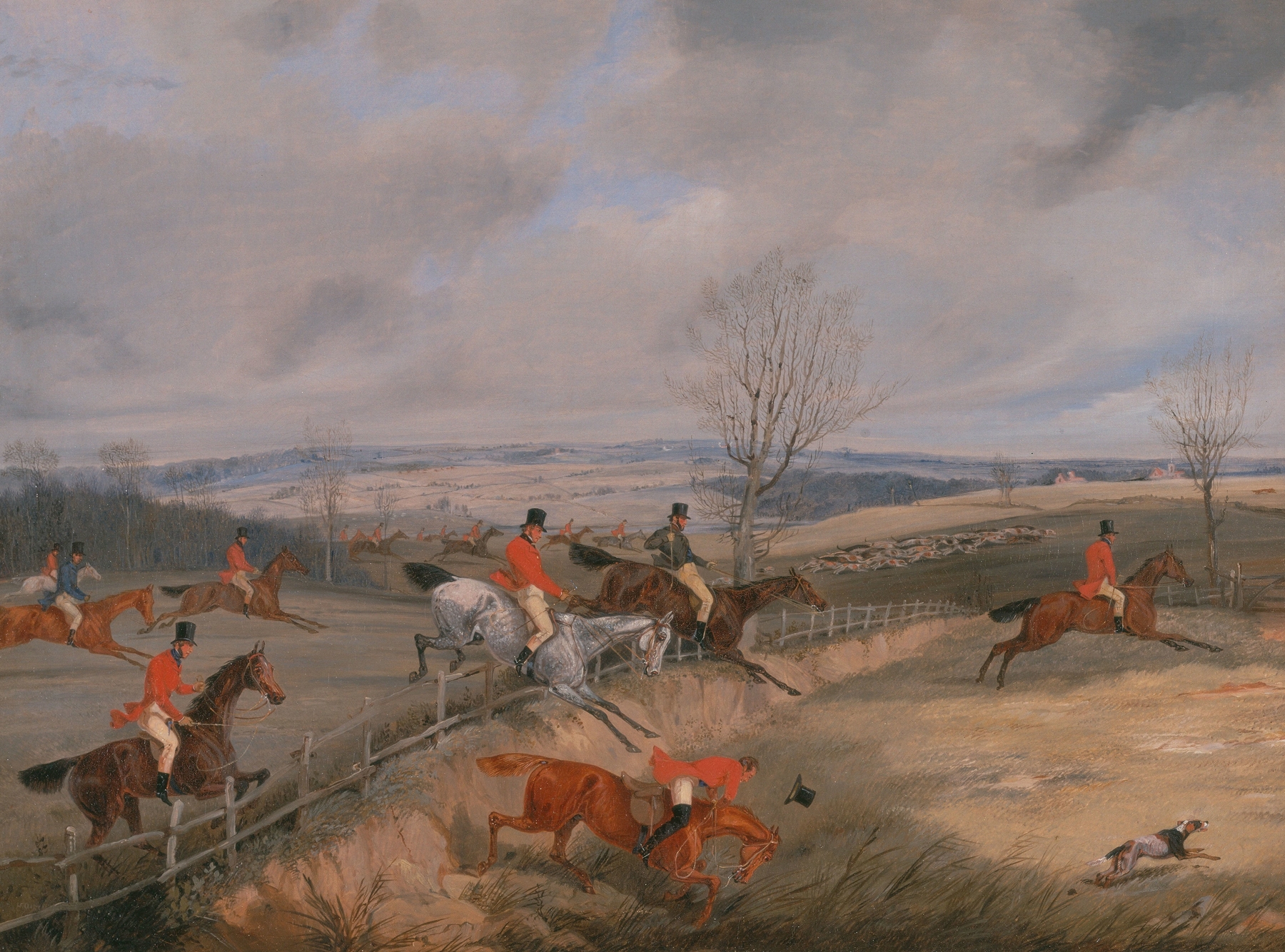 Hunting Scene: Drawing the Cover, by Henry Thomas Alken, public domain