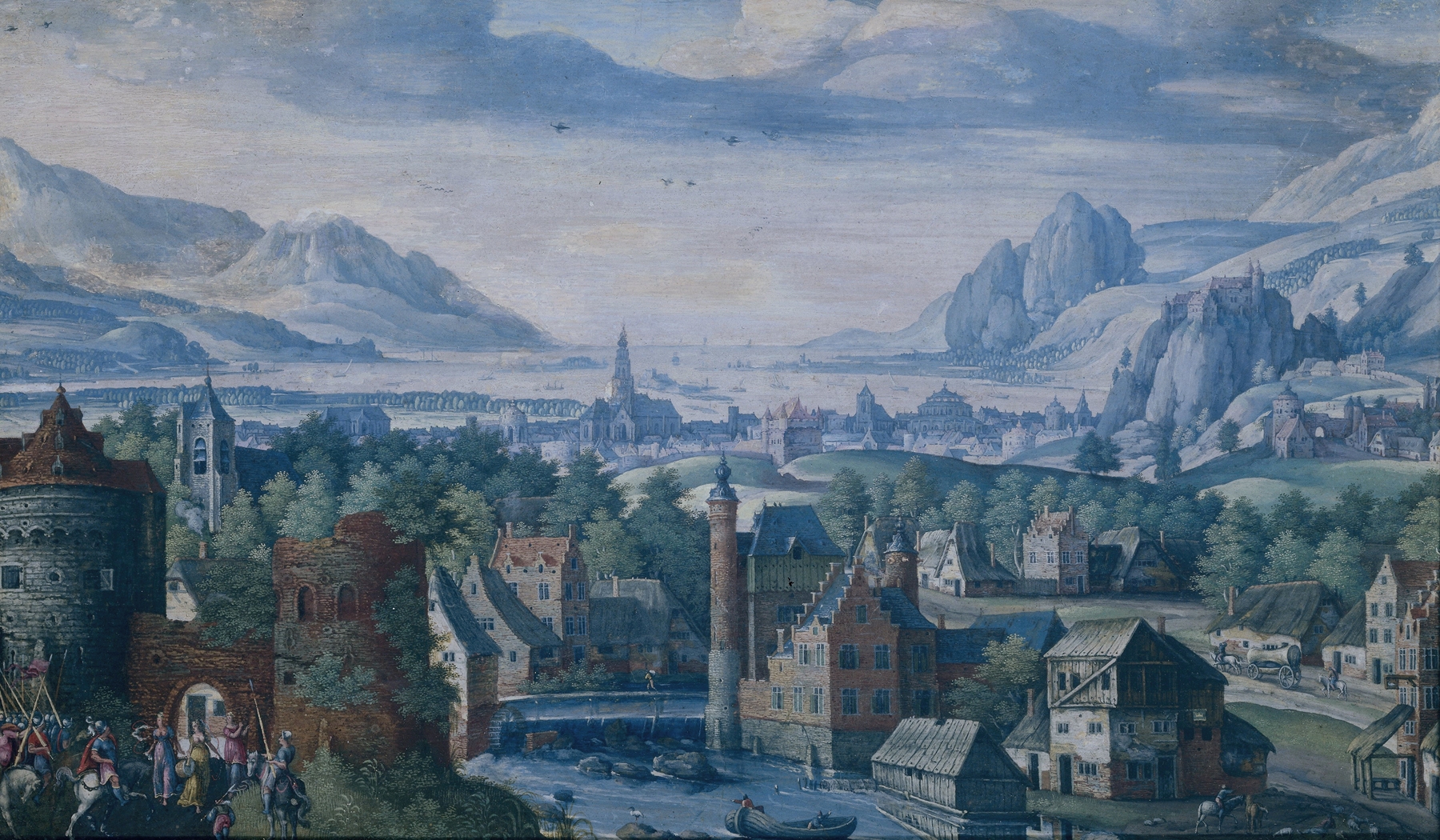 Landscape with the story of Jephthah’s daughter, oil on panel by Jacob Savery the Elder