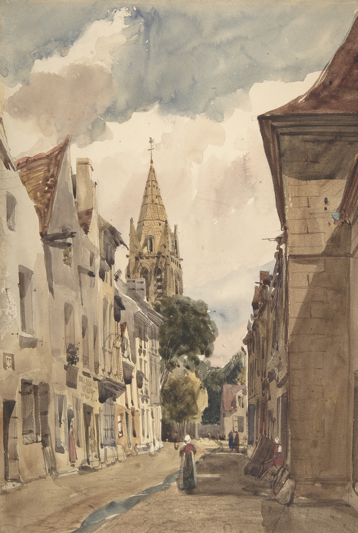 Landscape with a road leading to the horizon by Thomas Shotter Boys, oil painting