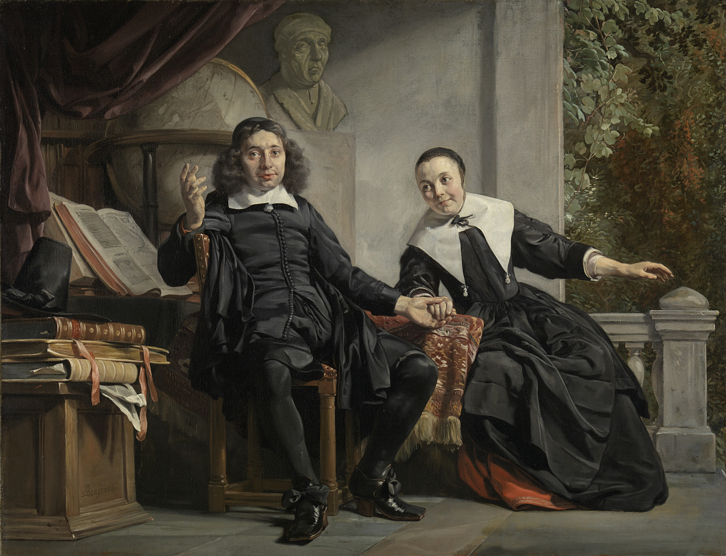 Portrait of Abraham Casteleyn and Margarieta van Bancken, oil painting by Jan de Bray