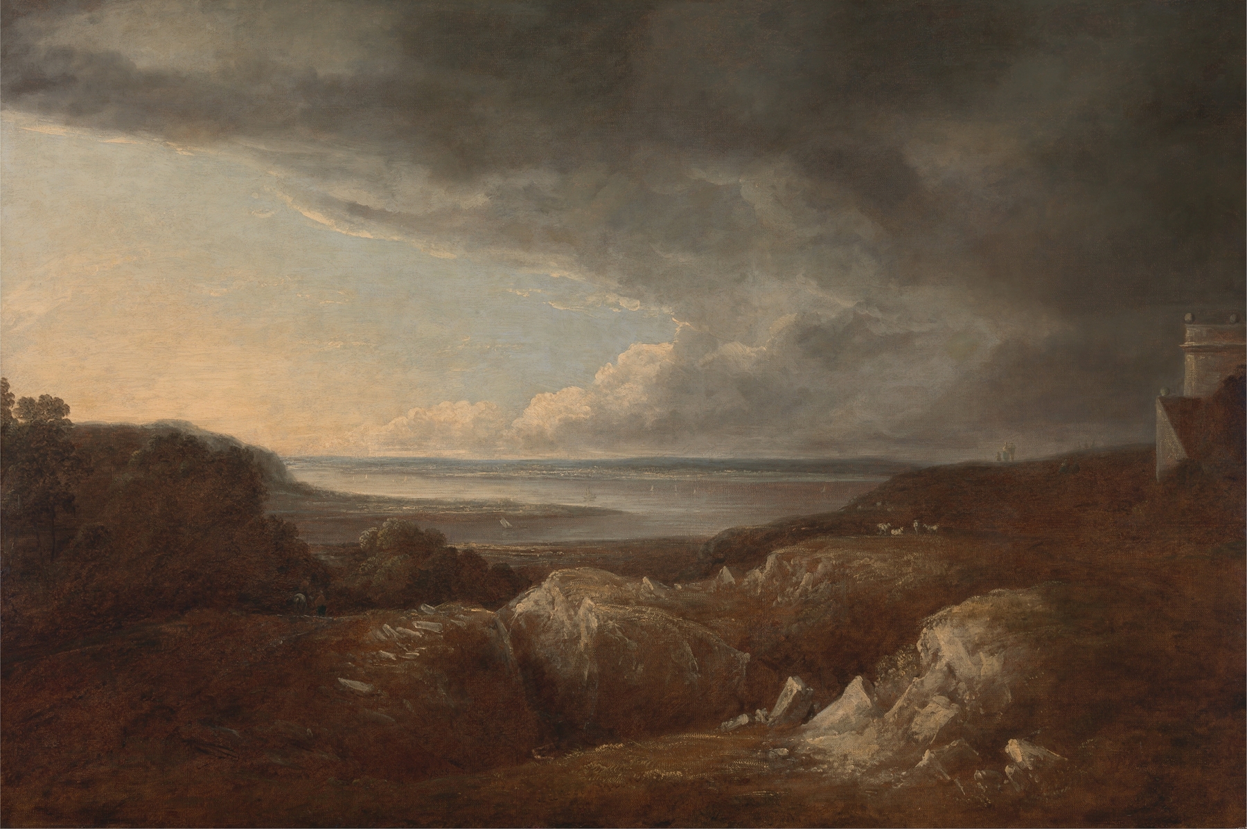 Landscape oil painting by Benjamin Barker featuring the River Severn