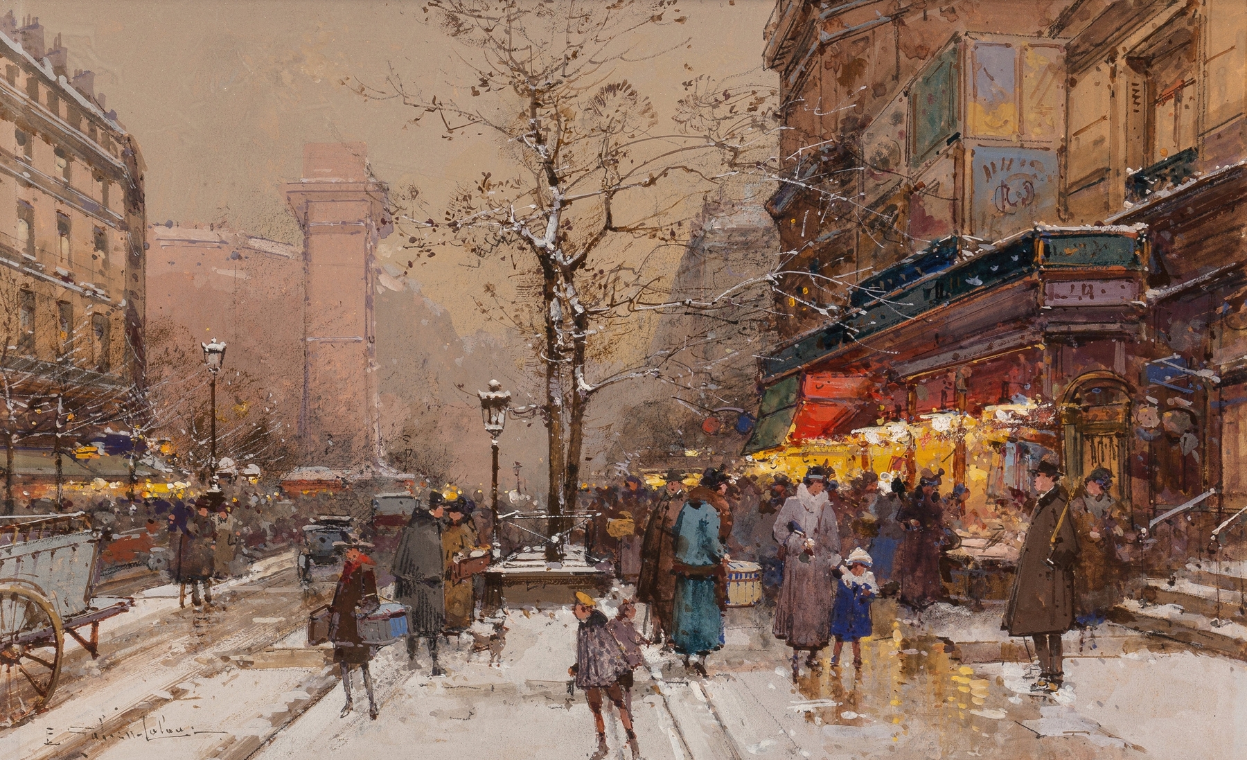 Porte Saint-Denis, by Eugène Galien-Laloue, public domain
