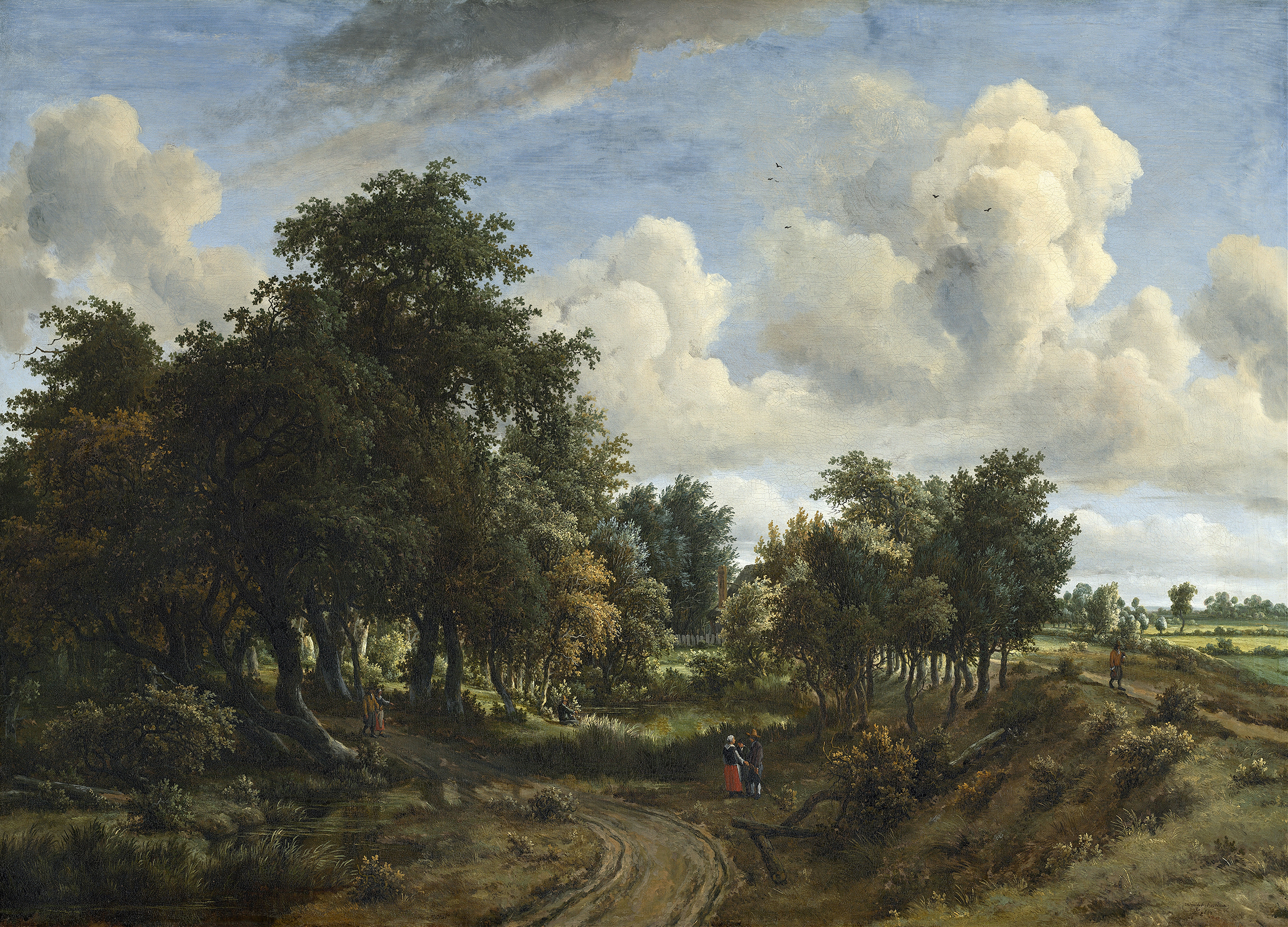A Wooded Landscape, by Meindert Hobbema, public domain